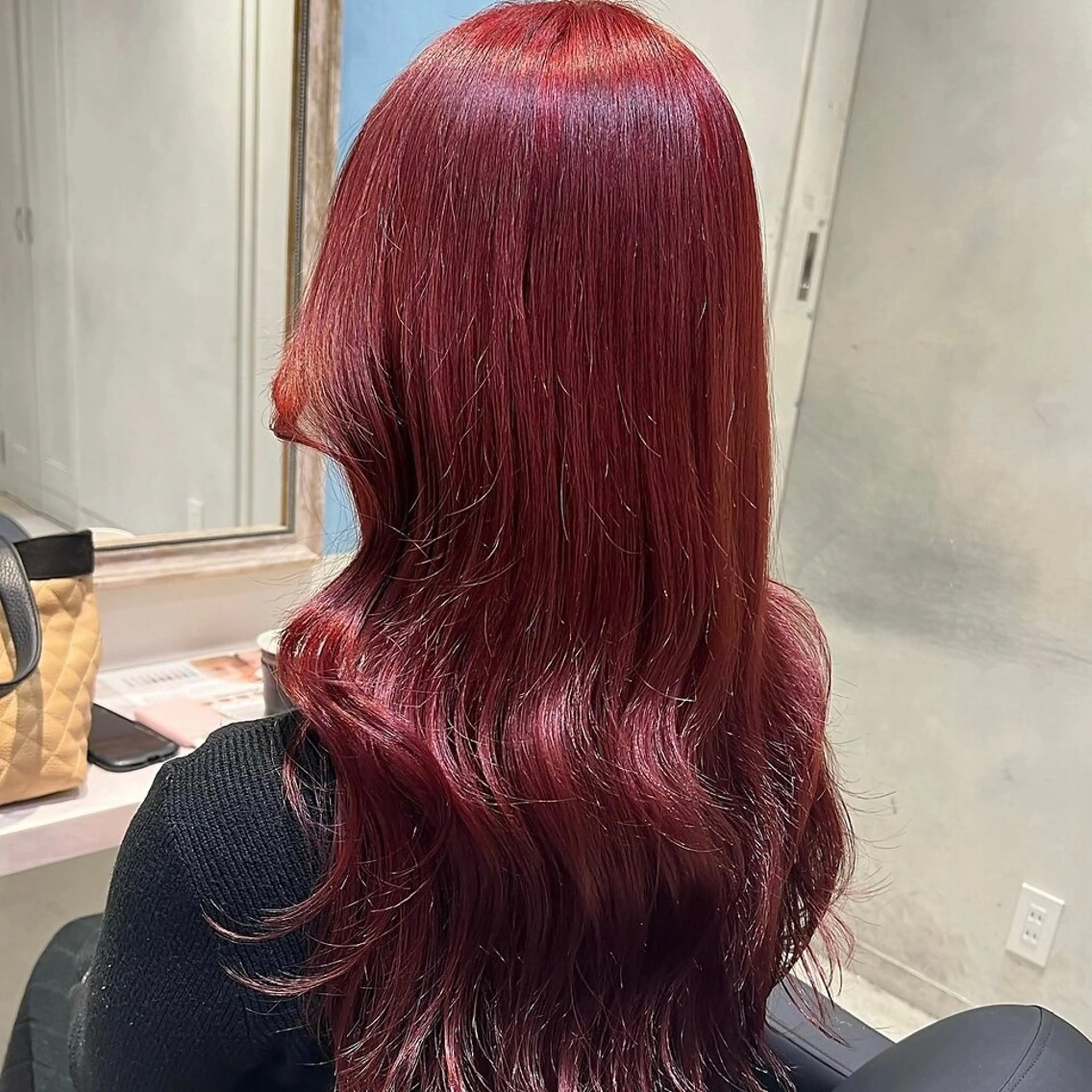 ロング カラー ブリーチ ハイトーンカラー レッドカラー 💖ブリーチ/暖色 𝐘𝐮𝐢💖のヘアスタイル