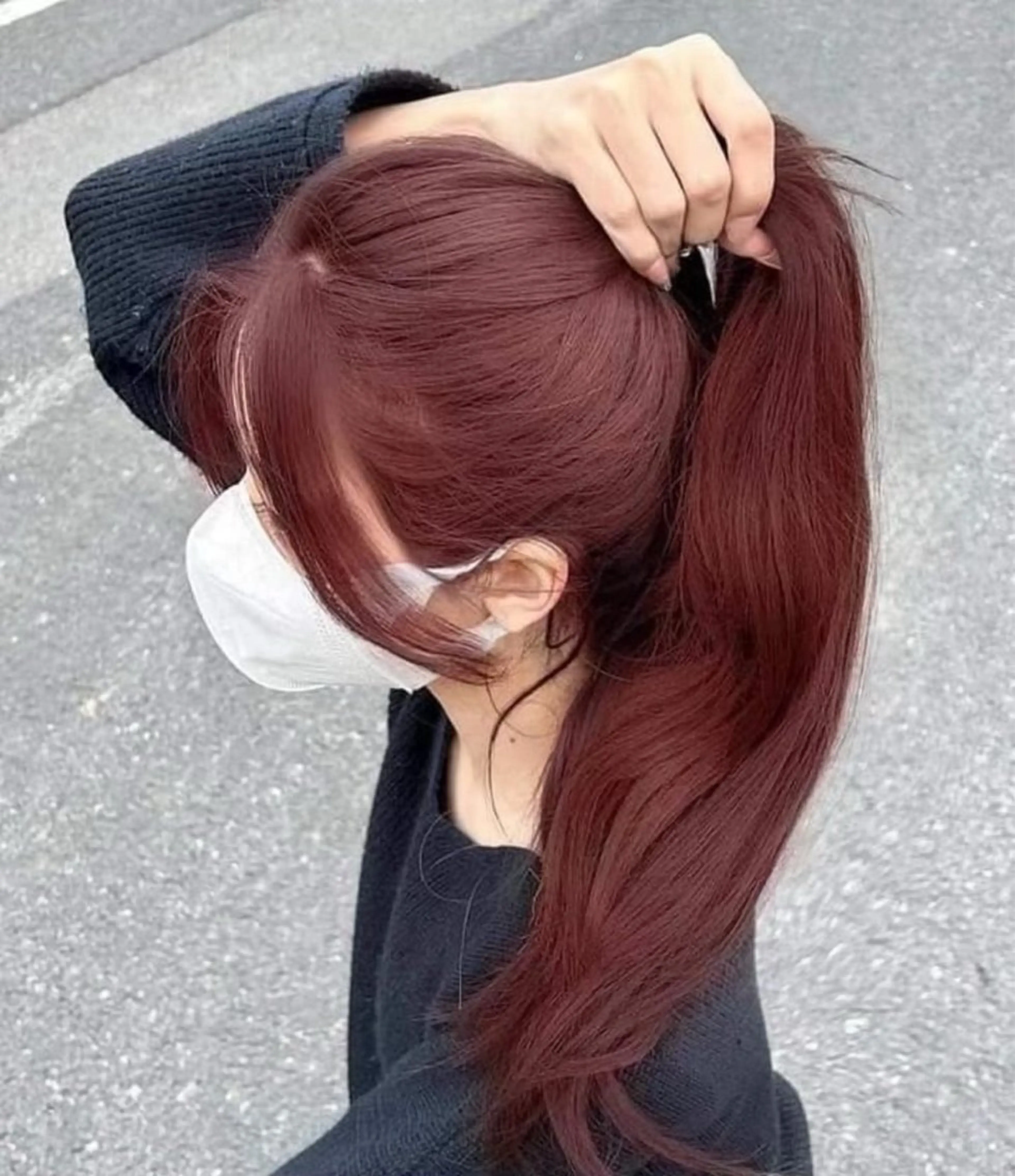 ロング カラー ヘアアレンジ ヘアカラー トリートメント ヘッドスパ ヘアセット 💎韓国/ レイヤー カット/ 暖色🫧のヘアスタイル