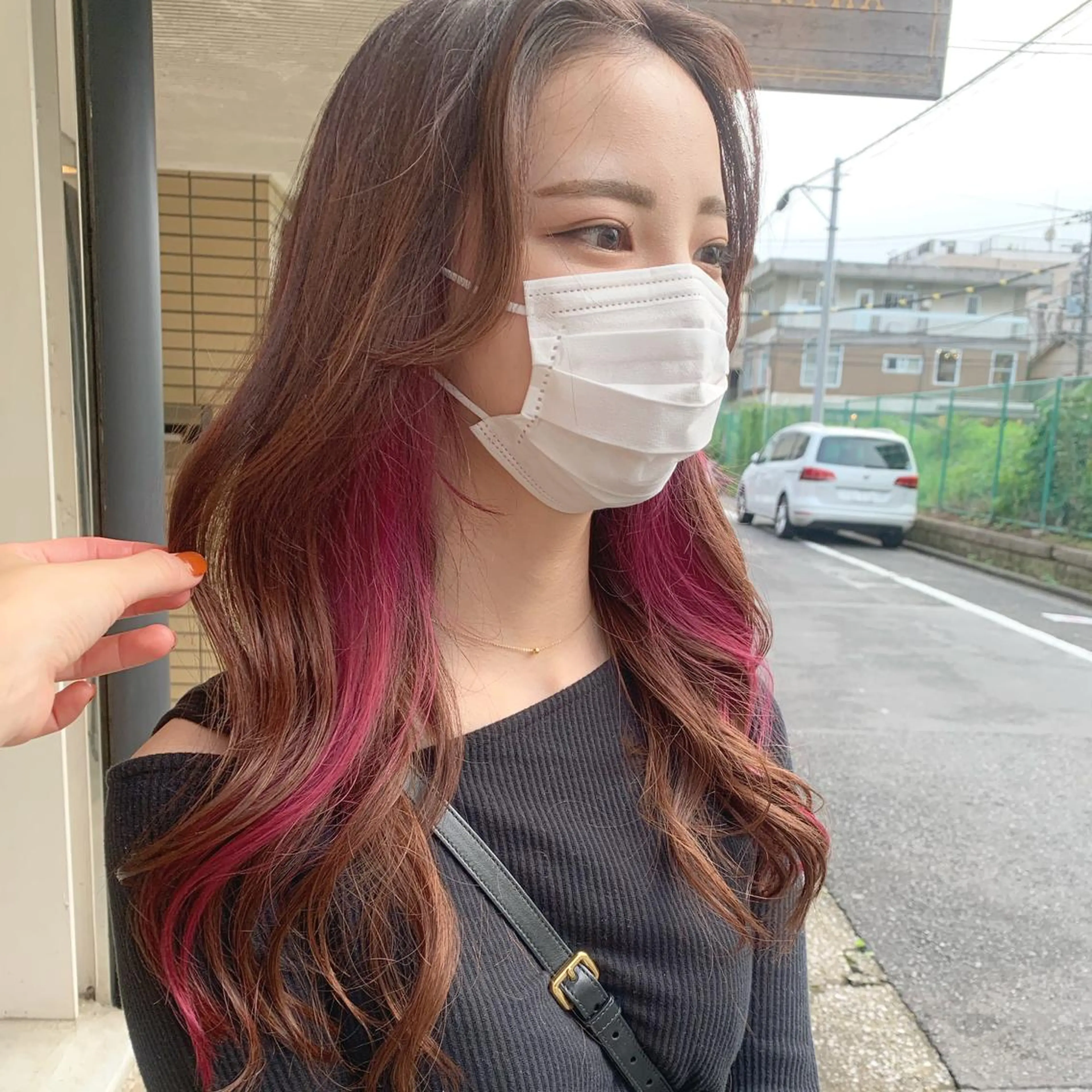 セミロング カラー 透明感/オリーブ/ グレージュ/YUKAのヘアスタイル