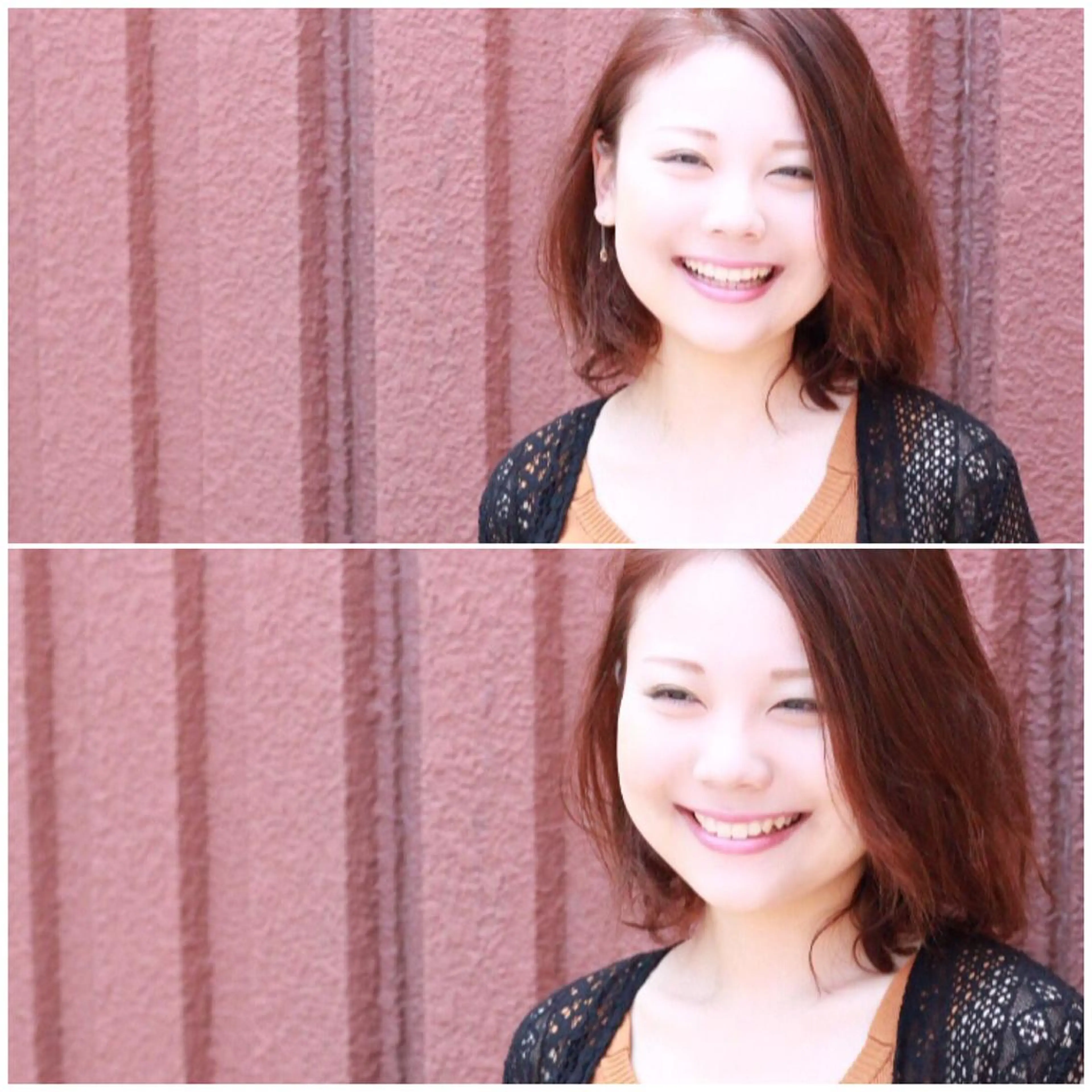 ミディアム カラー パーマ ピンクカラー Viage （ビアージュ）のヘアスタイル