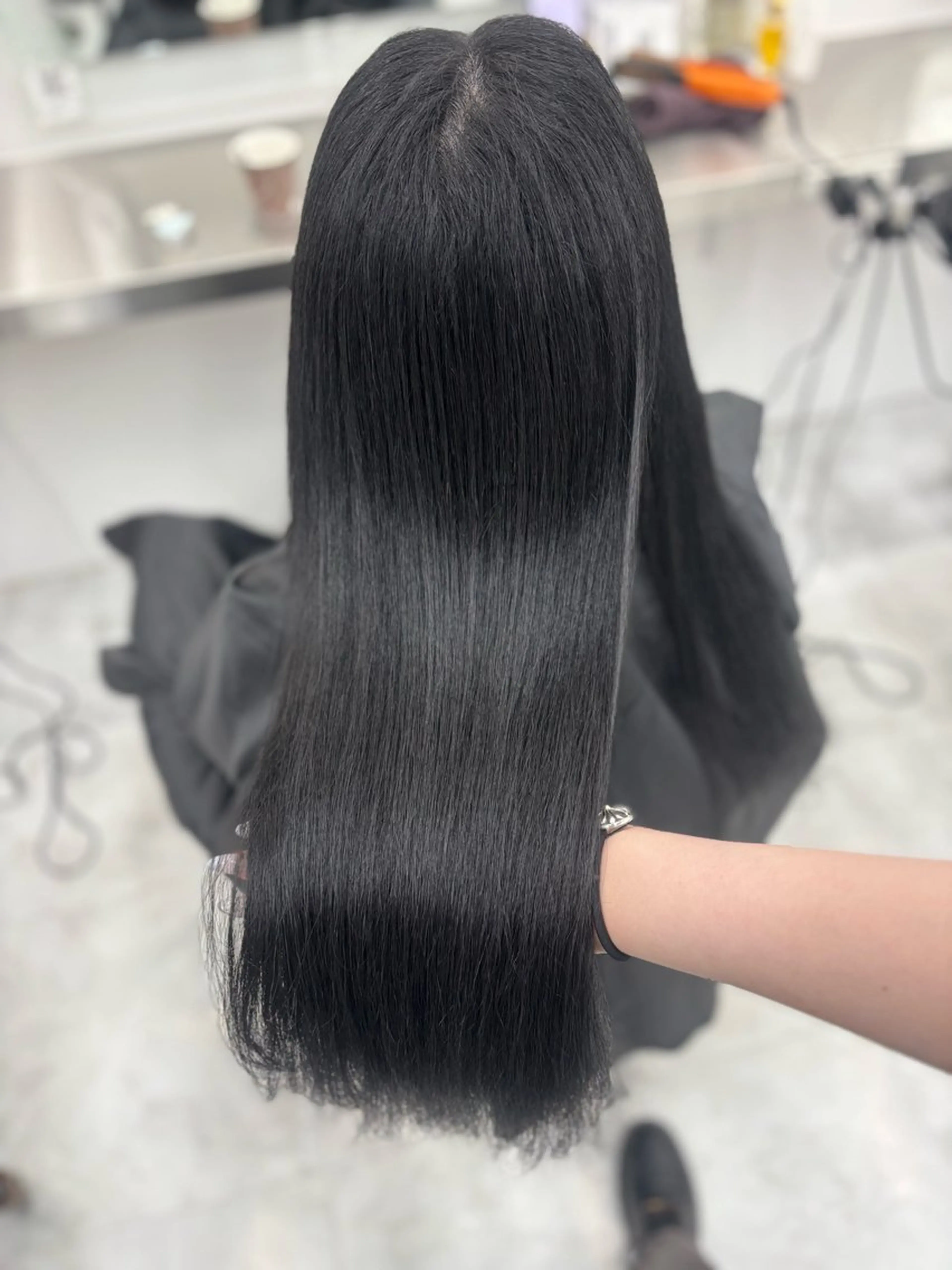 ロング カラー カット ヘアカラー 縮毛矯正 トリートメント 韓国風暗髪ヘア🤍 🫧MIREIのヘアスタイル