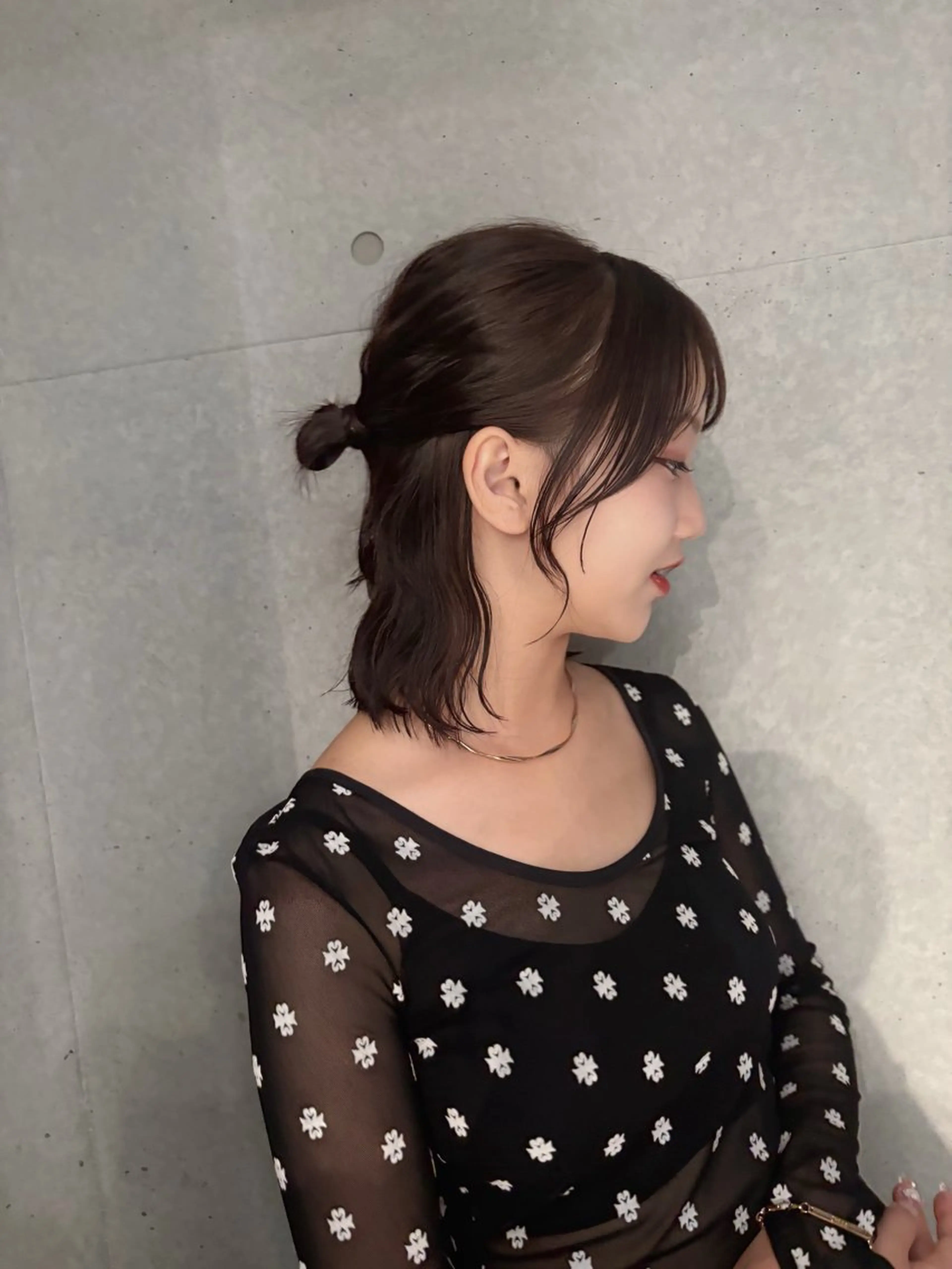 ミディアム ヘアアレンジ カット ボブ特化型美容師/赤 み消しカラー/ももかのヘアスタイル
