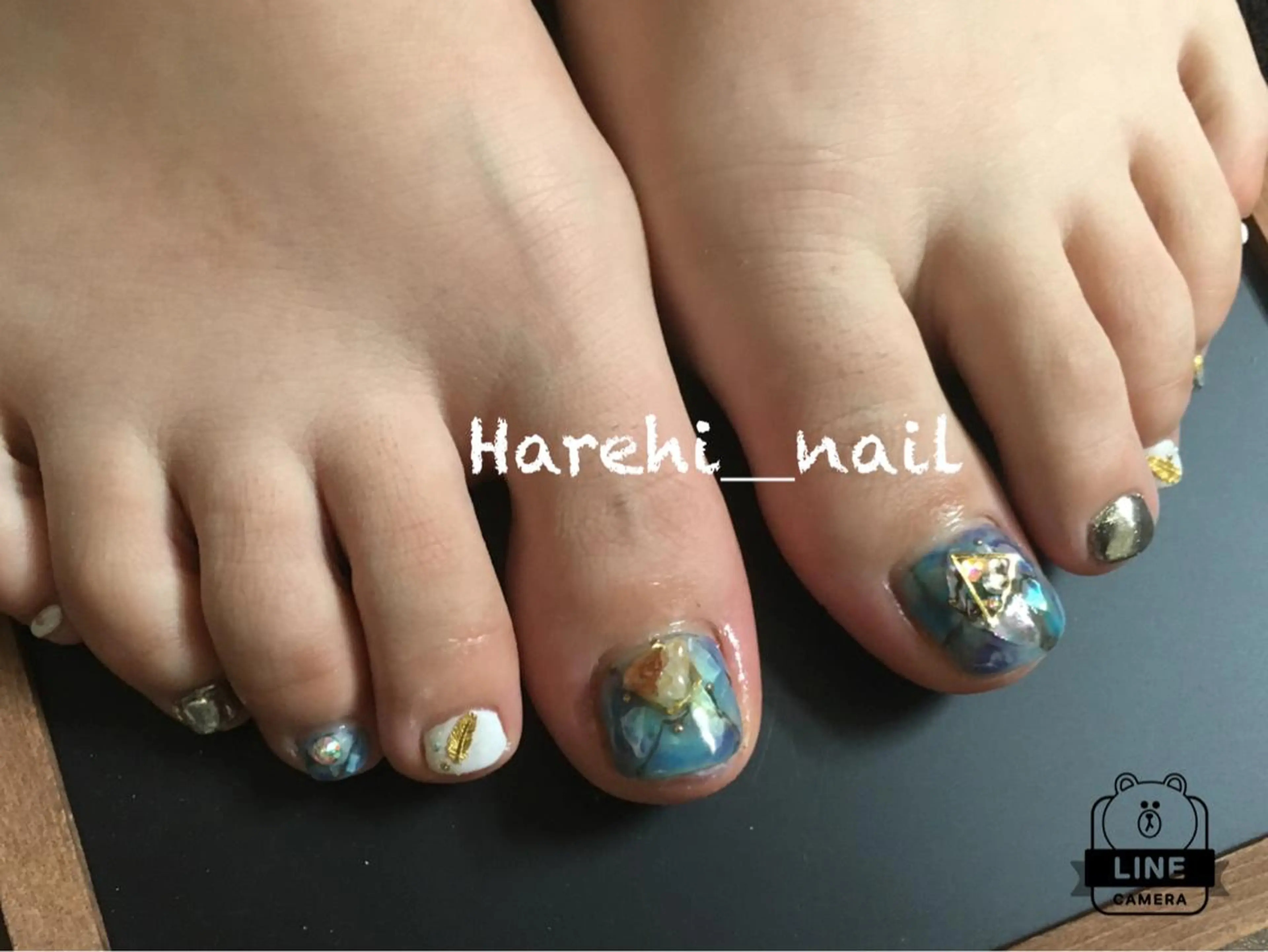 ネイル 大理石ネイル(マーブル) フットネイル Harehi_ nailのネイルデザイン