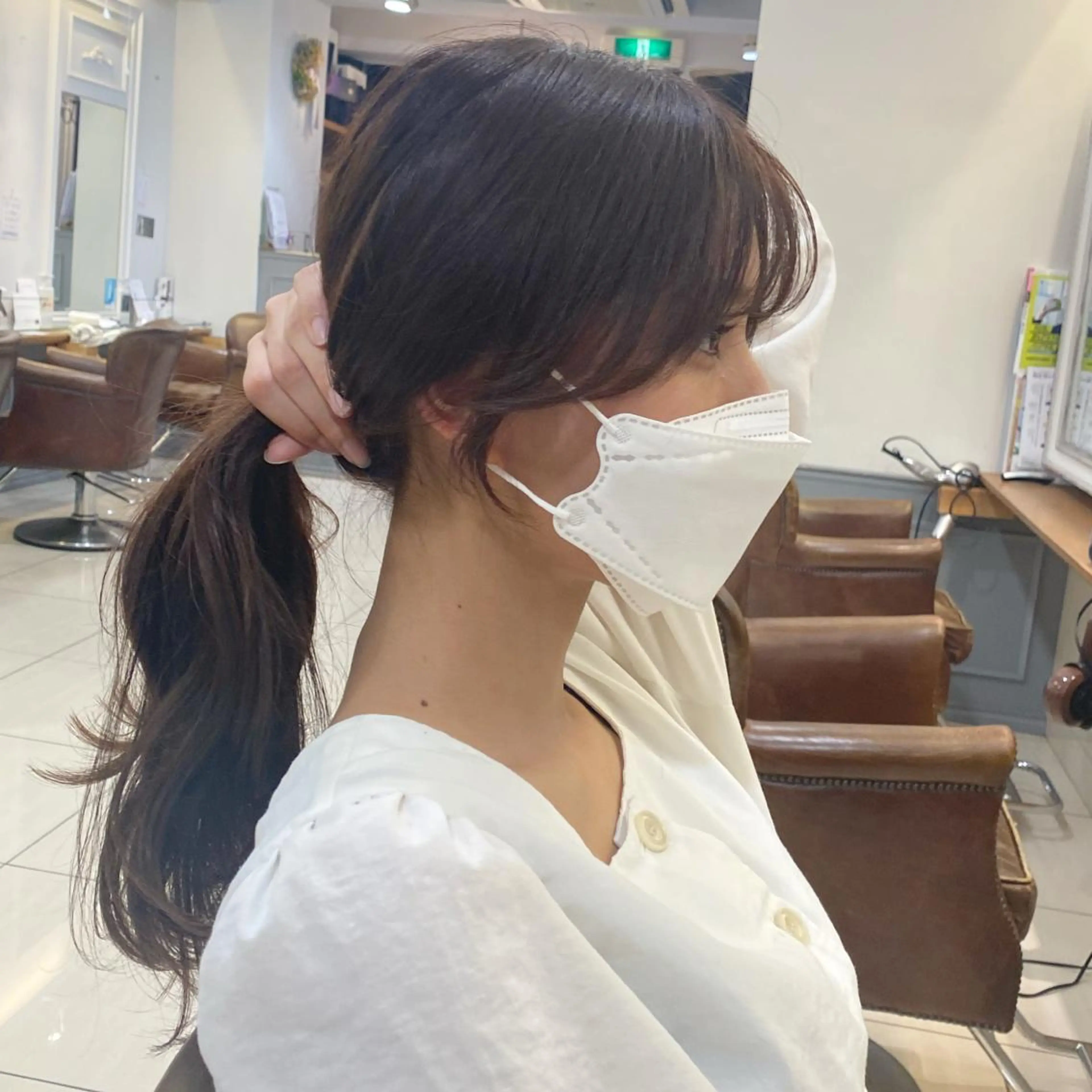 セミロング カラー ヘアアレンジ 透明感カラー くびれヘア エギョモリ ヨシンモリ 韓国風ヘア 横浜/レイヤーカット /韓国ヘア/佐藤記正のヘアスタイル