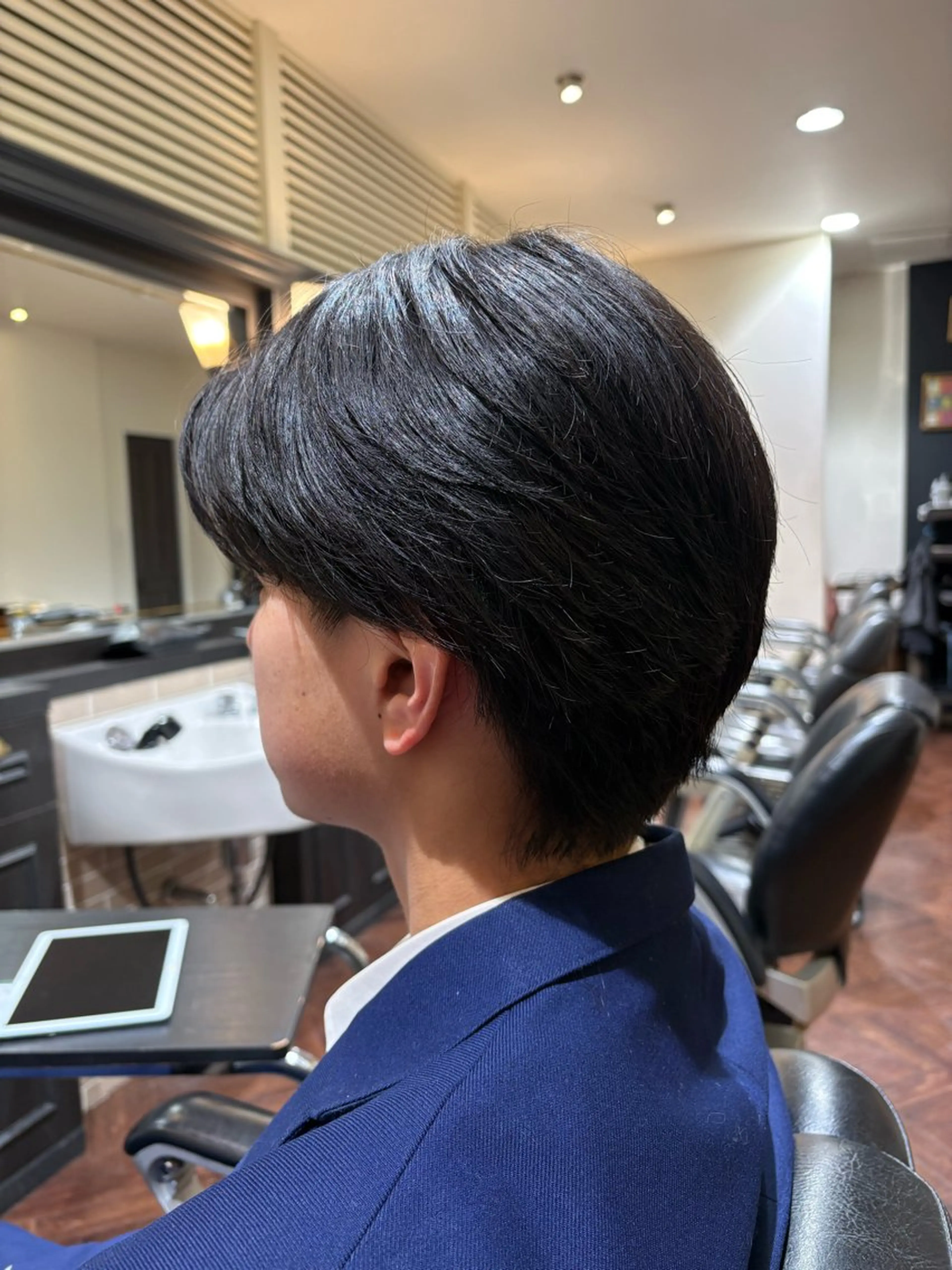 ミディアム メンズ センターパート メンズウルフカット ウルフカット カット LUCIDO STYLE RUTTU所属・タグチ ランのヘアスタイル