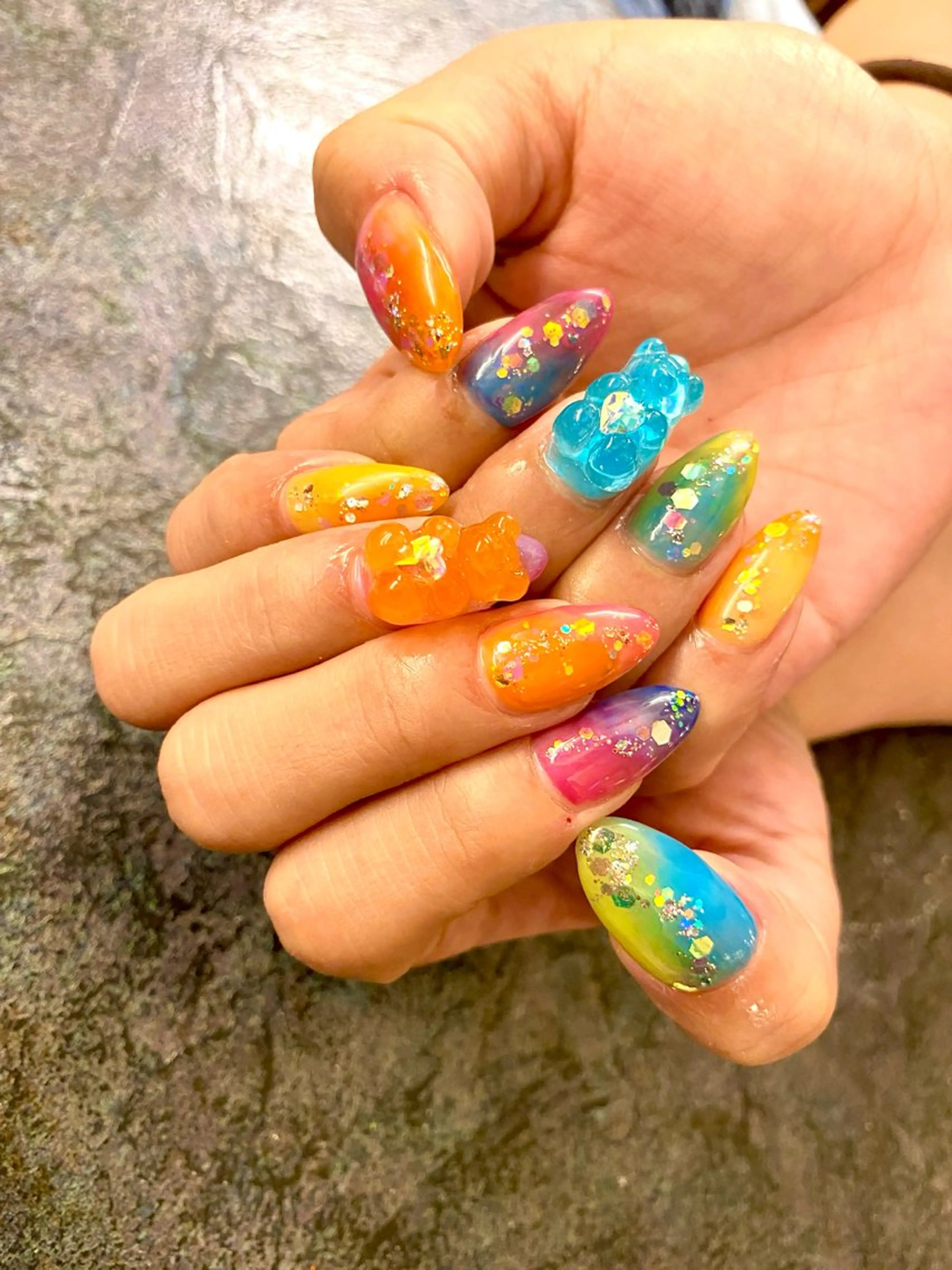 ネイル キラキラネイル ラメ(グリッター) Art Hanabi所属・Art Hanabi ミリのネイルデザイン