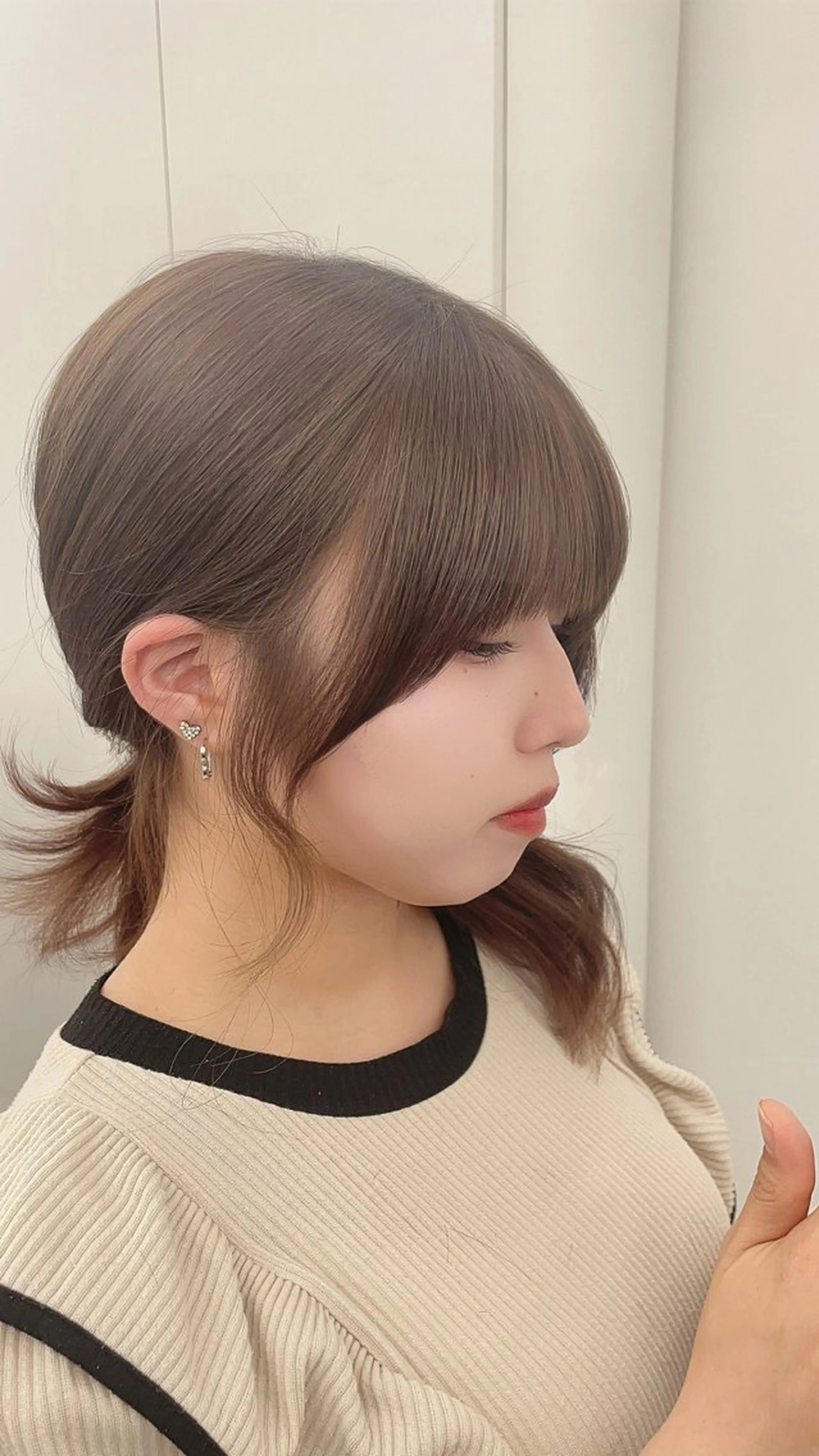 ロング 顔周りカット 失敗しない顔まわり× 小顔補正レイヤー難波のヘアスタイル