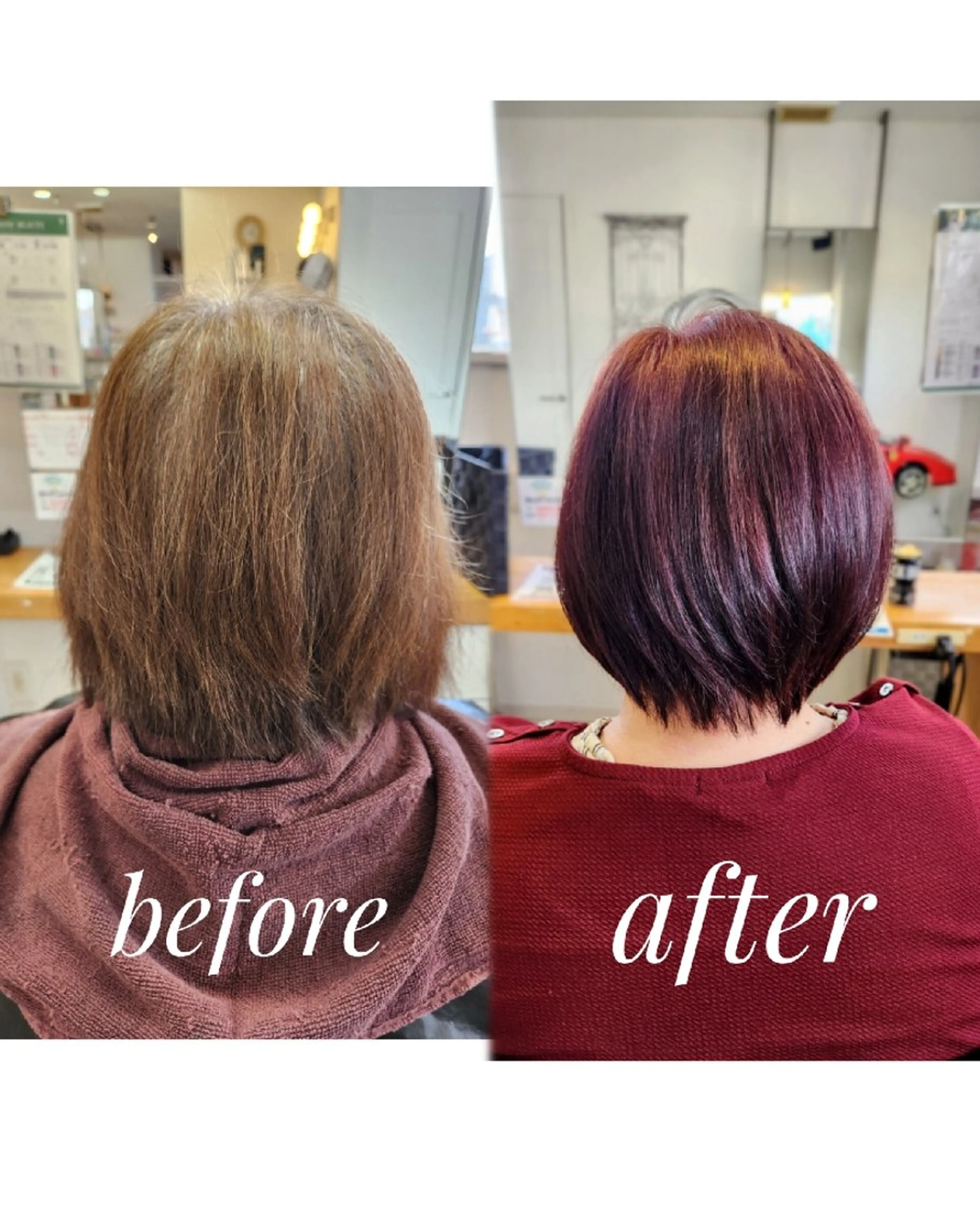 ショート カラー レッドカラー カット ヘアカラー トリートメント 筒井 昭秀のヘアスタイル