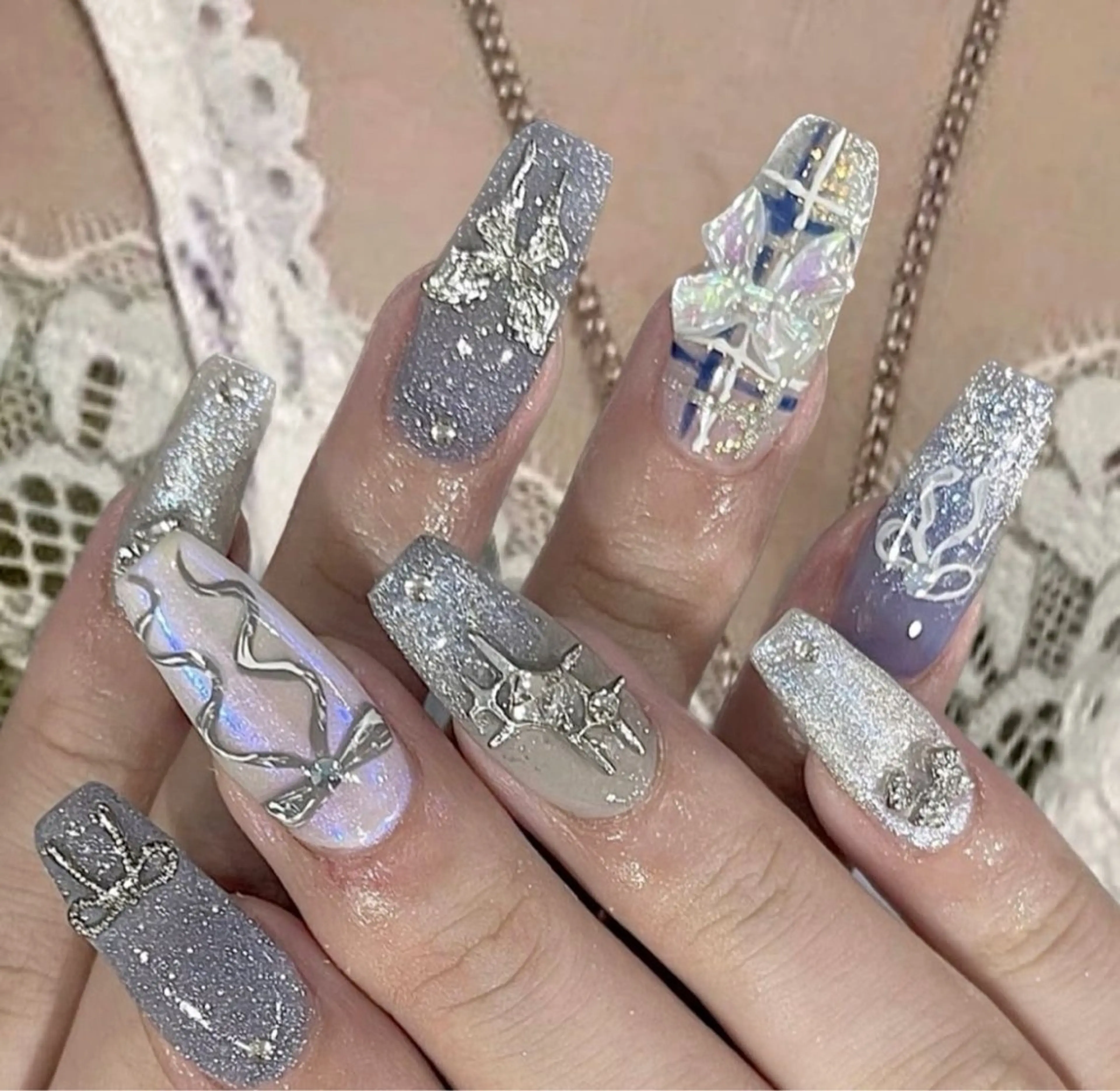 ネイル 長さ出し ハロウィン マグネットネイル ミラーネイル ネイルチップ Lee Nails チップ長さだし専門店のネイルデザイン