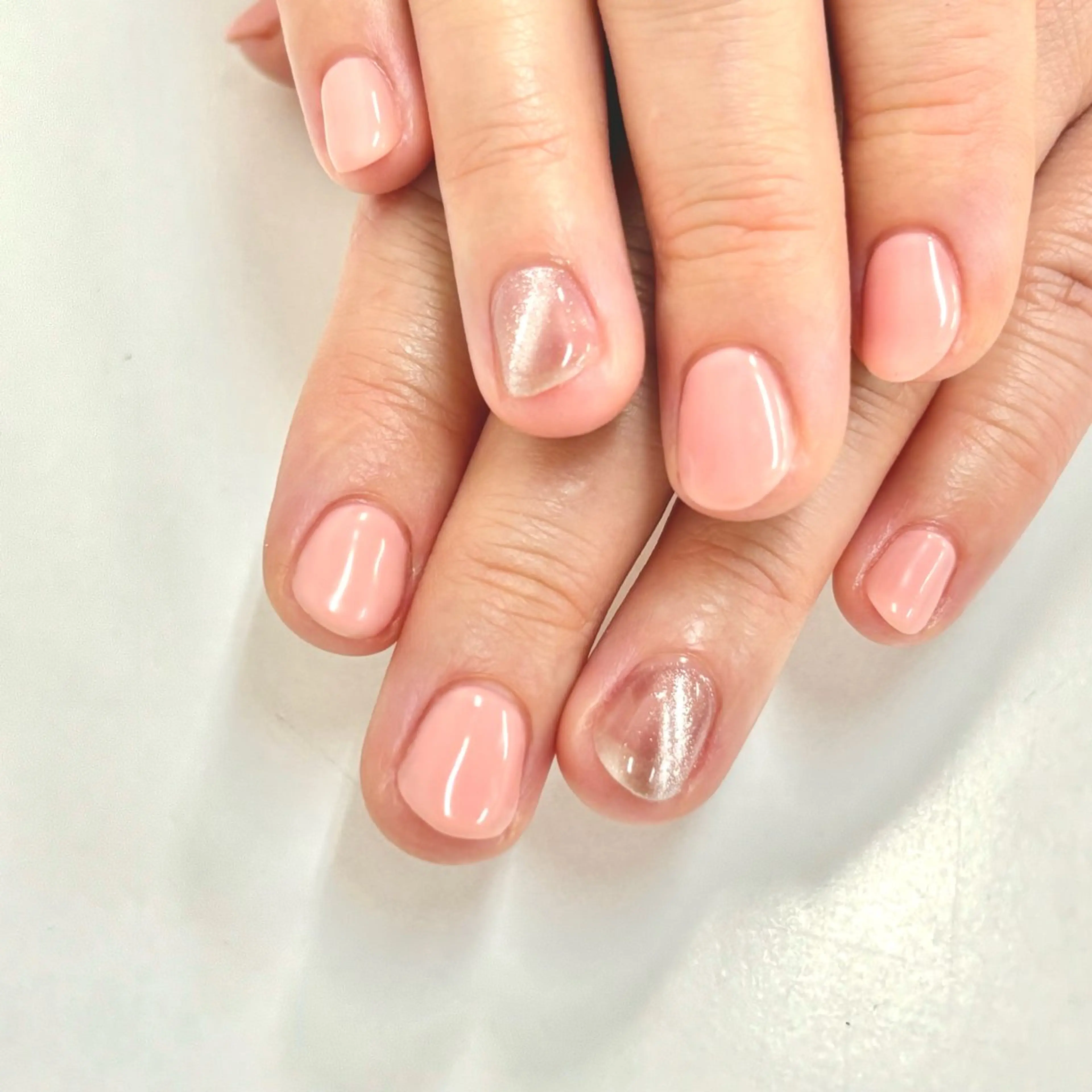 ネイル マグネットネイル ワンカラーネイル ピンク SEPT NAIL こばやしのネイルデザイン