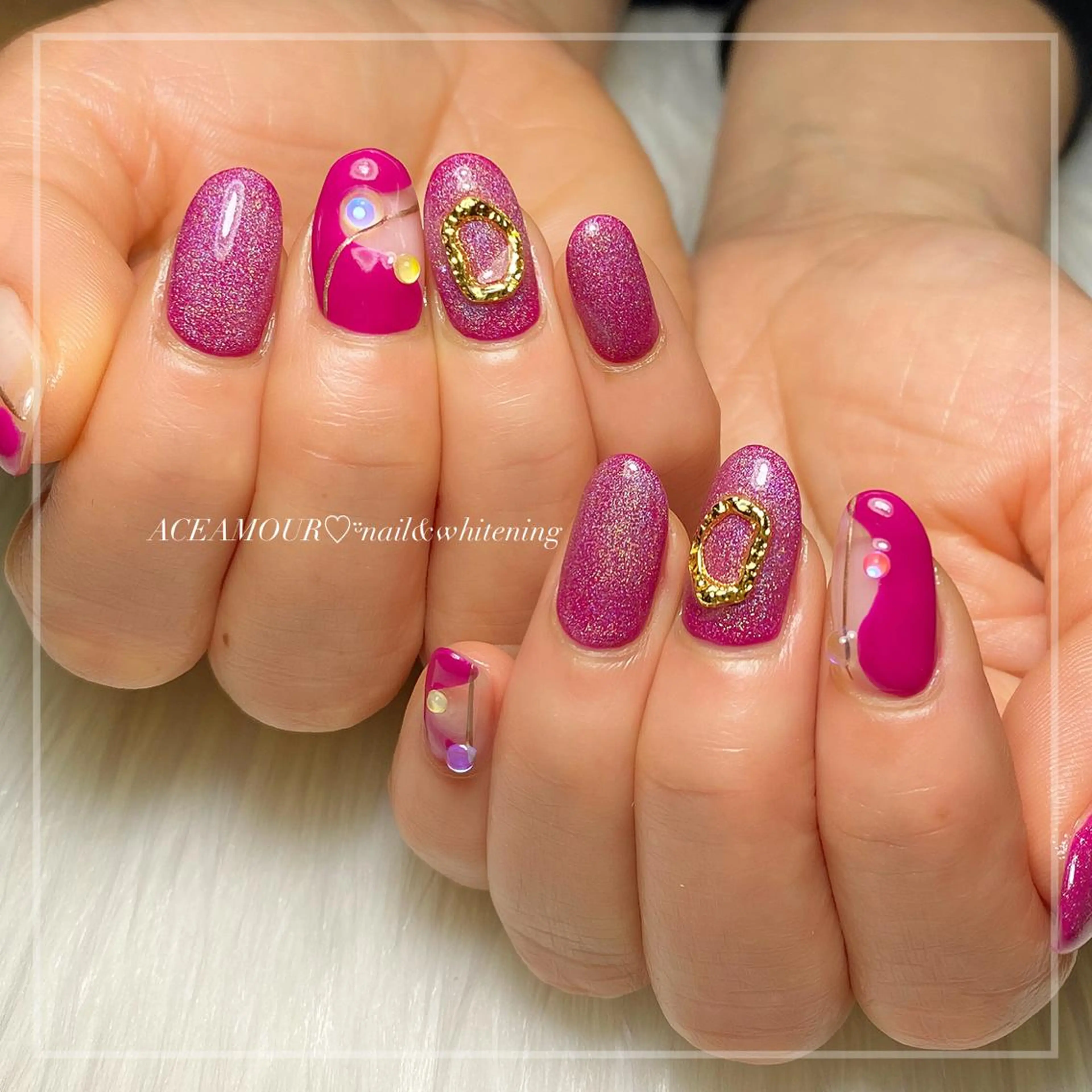 ネイル パープル ネイル/耳つぼ /新ホワイトニングのネイルデザイン