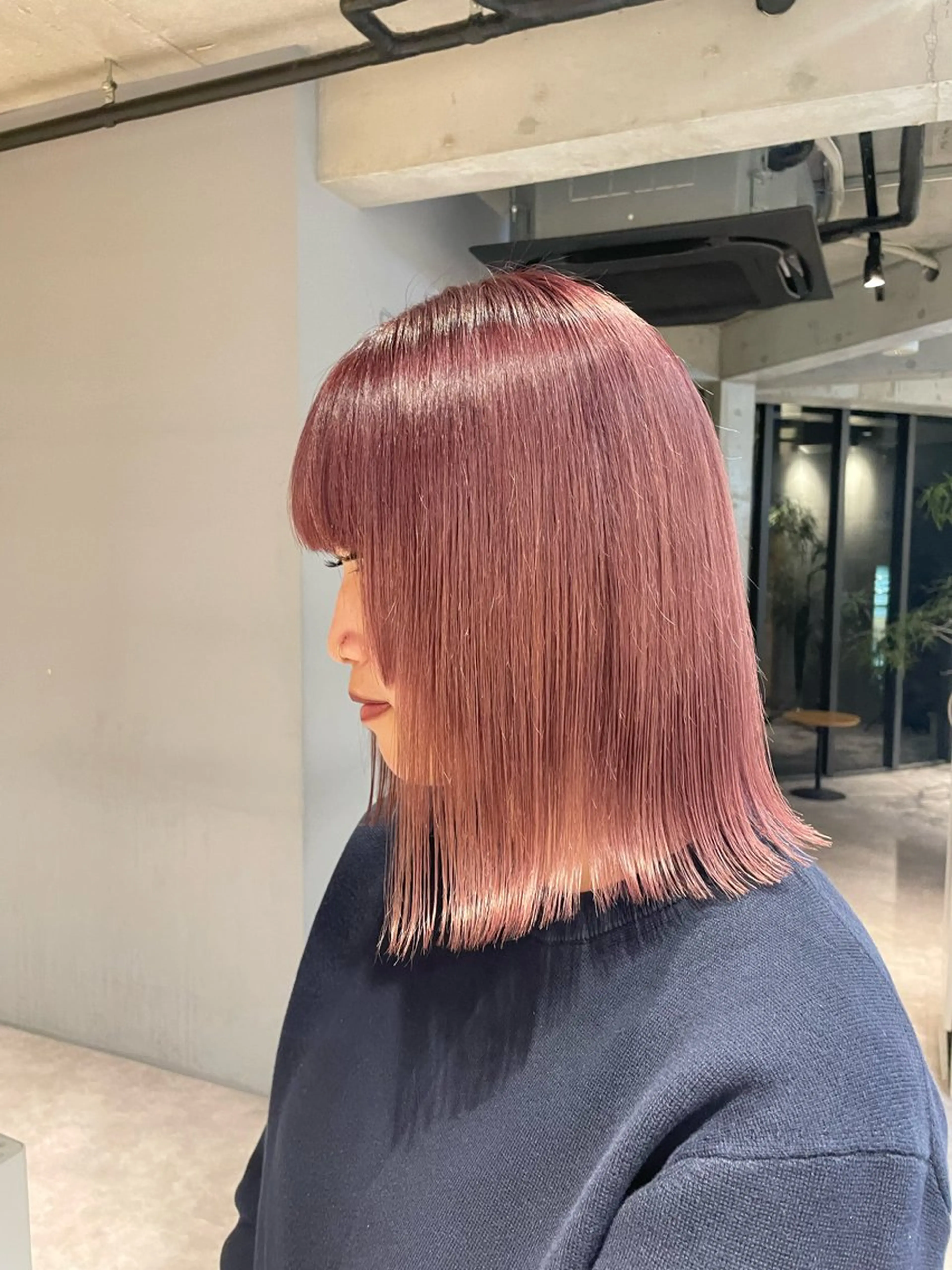 ミディアム カラー 顔周りカット レイヤーカット カット ヘアカラー 葉月/ボブ/ 透明感カラー／中目黒のヘアスタイル