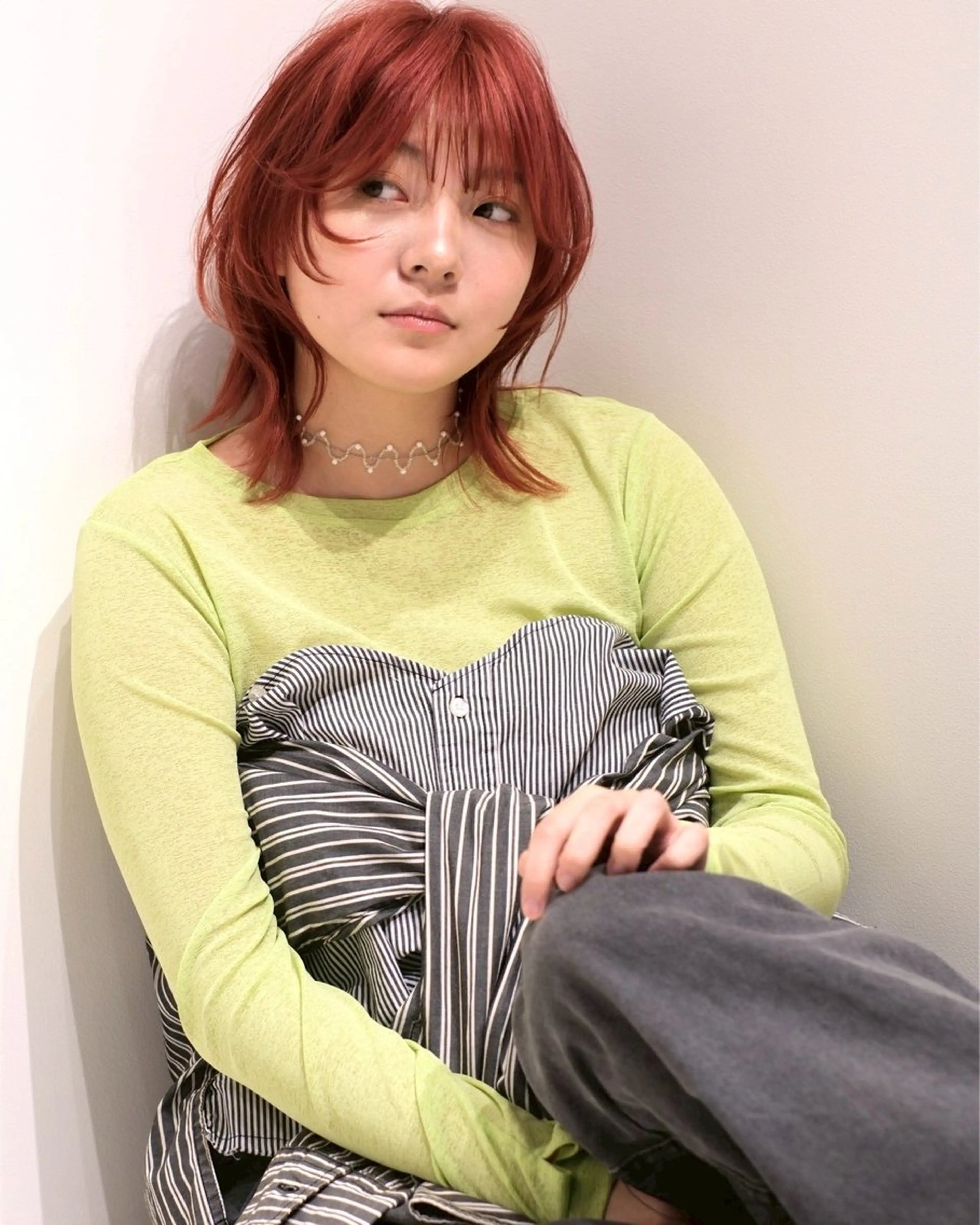 ミディアム カラー カット ヘアカラー トリートメント (h)wim ウィムのヘアスタイル