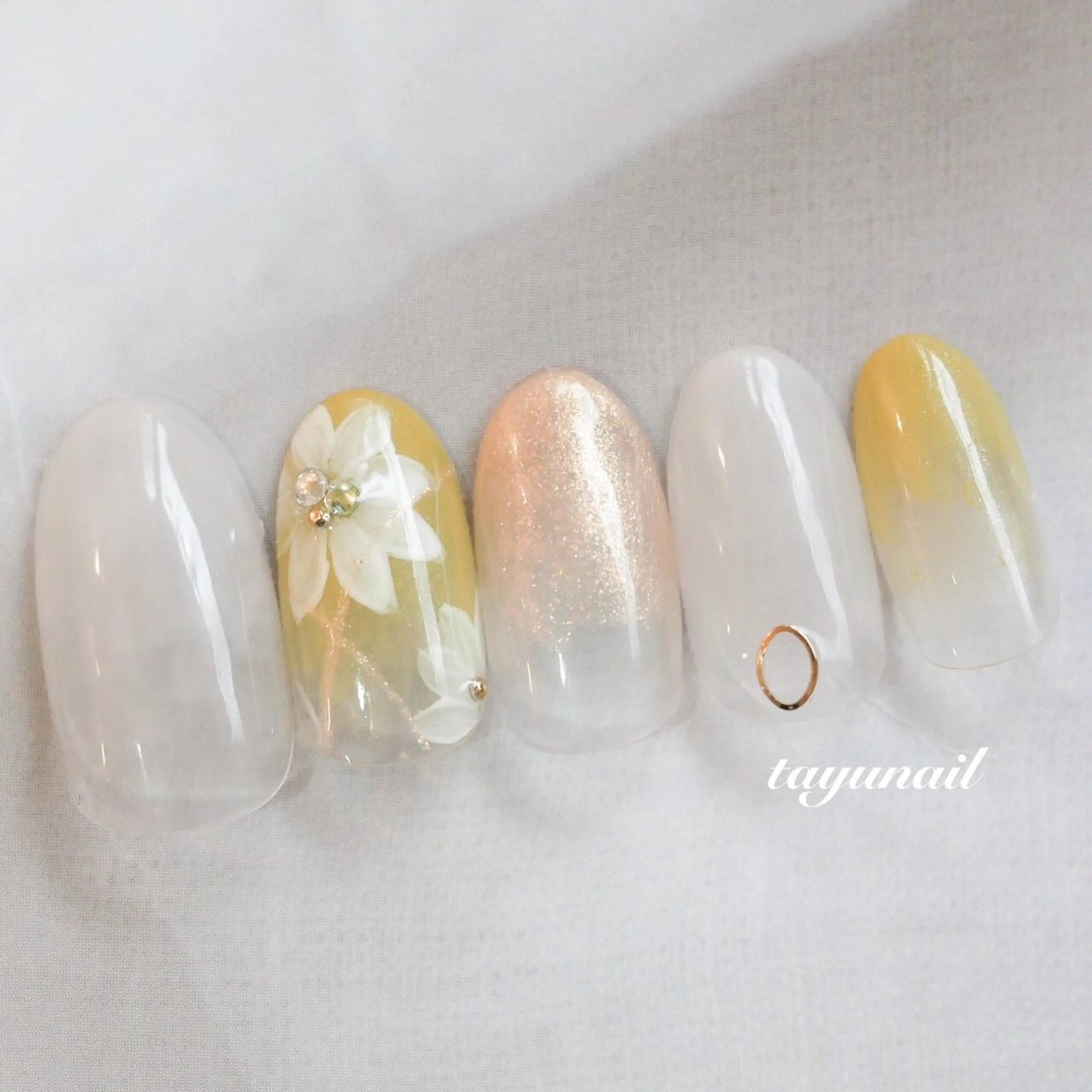 ネイル アートネイル ジェルネイル パラジェル 春ネイル ハンドネイル ネイルサロン・ネイルスクール たゆnail所属・ネイルサロン 【たゆnail】のネイルデザイン