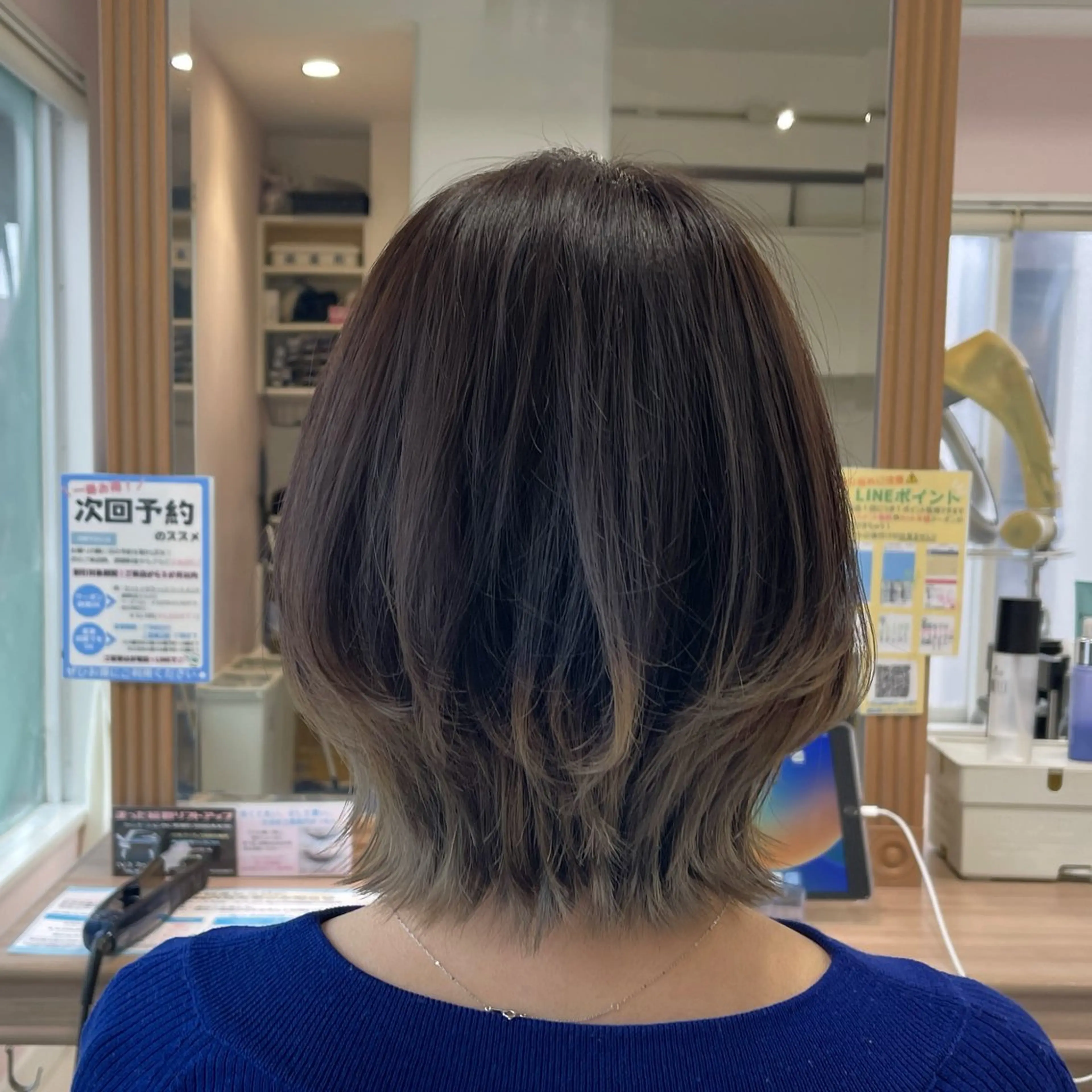 ミディアム ボブ くびれヘア ウルフカット カット 🌹藤原 亜美🌹のヘアスタイル