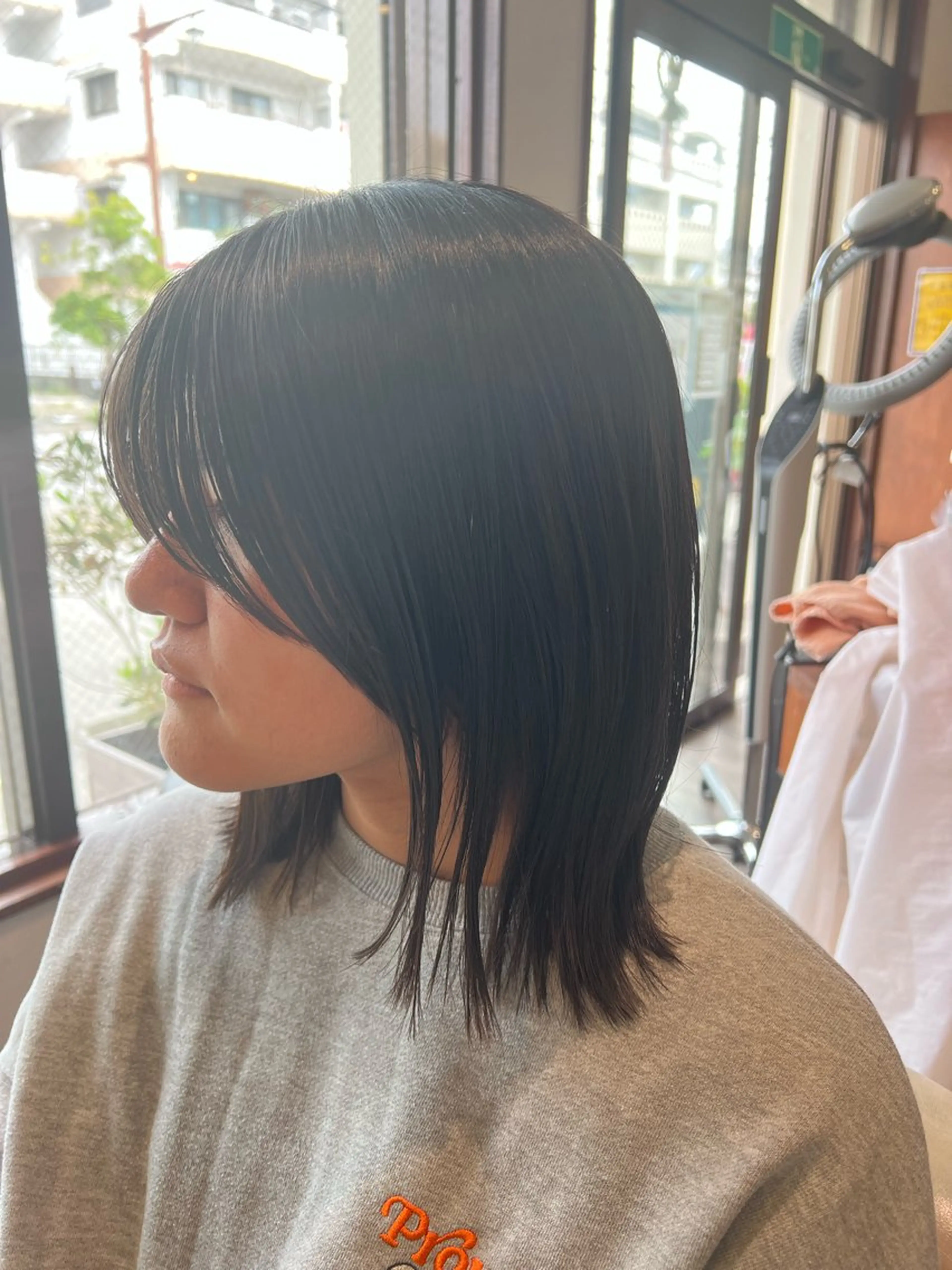 ミディアム 切りっぱなしボブ ボブ サイドバング カット shampoo hair salon所属・🫧レイヤー/透明感 カラー/Ryukaのヘアスタイル