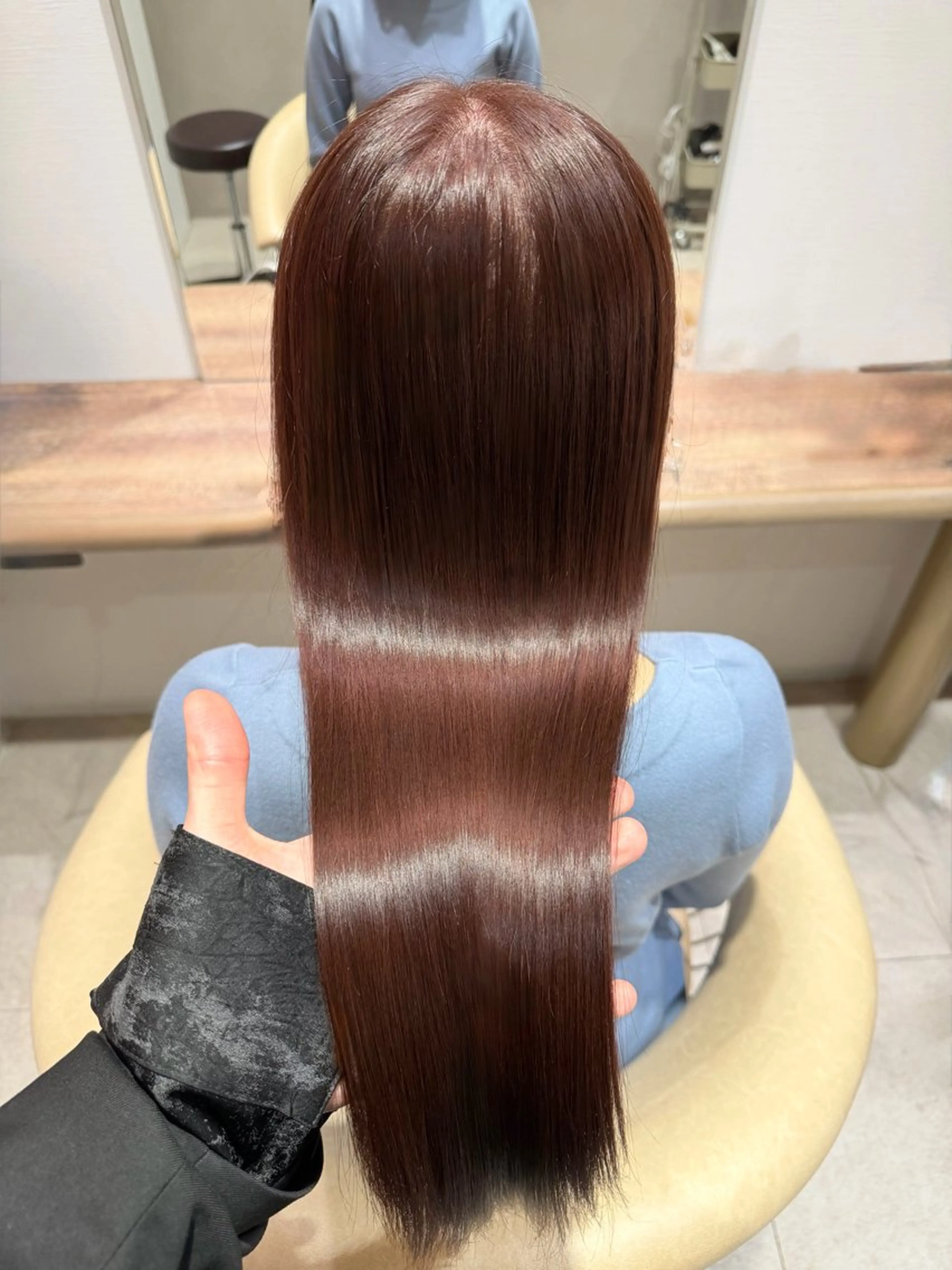 ロング カラー カット ヘアカラー トリートメント とろける艶髪レイヤー カット髪質改善しゅんのヘアスタイル