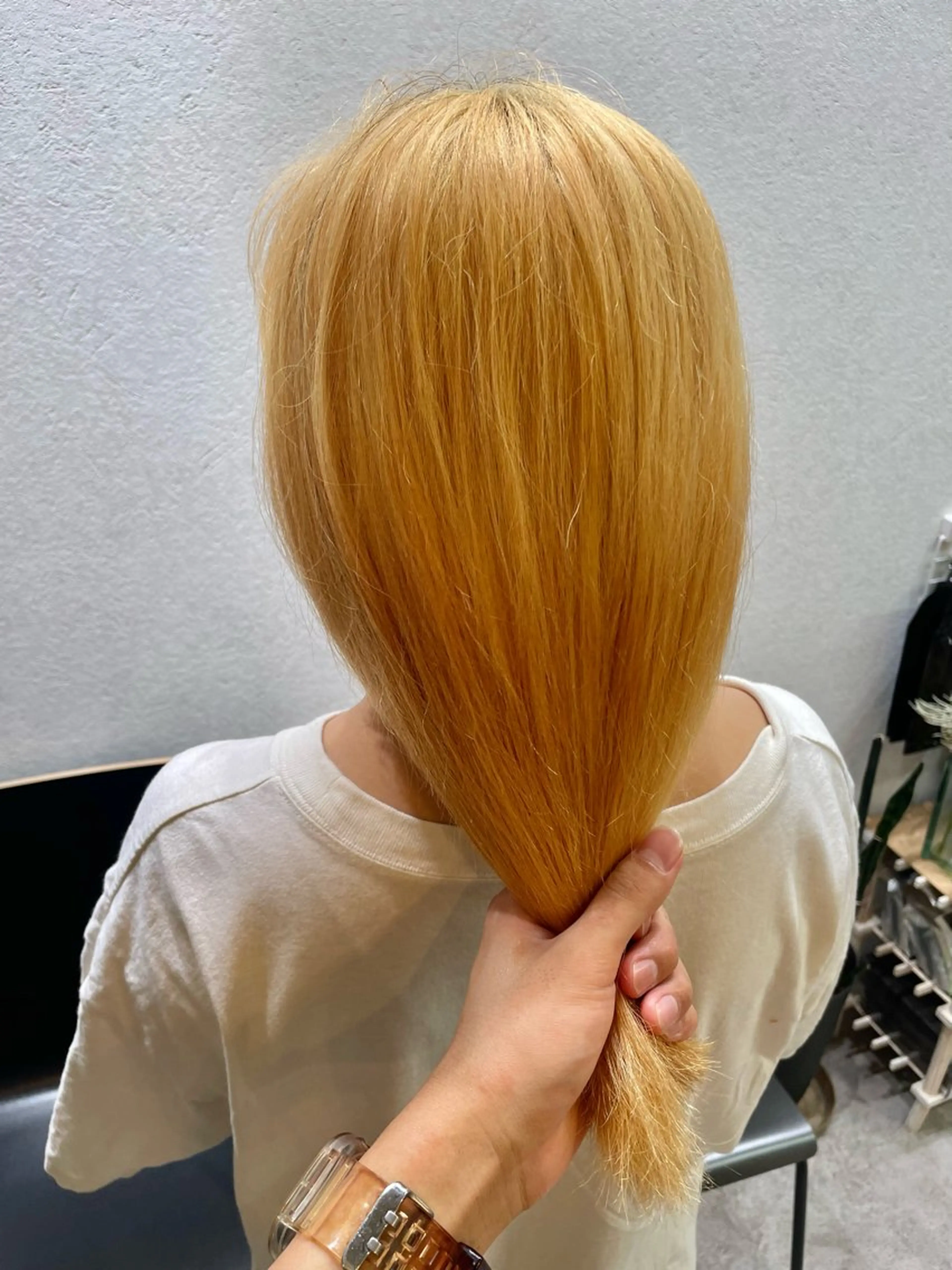 セミロング カラー ブリーチ 抜きっぱなしブロンド ケアブリーチ ヘアカラー トリートメント ブリーチ/ハイトーン 🌏💊RAINEのヘアスタイル