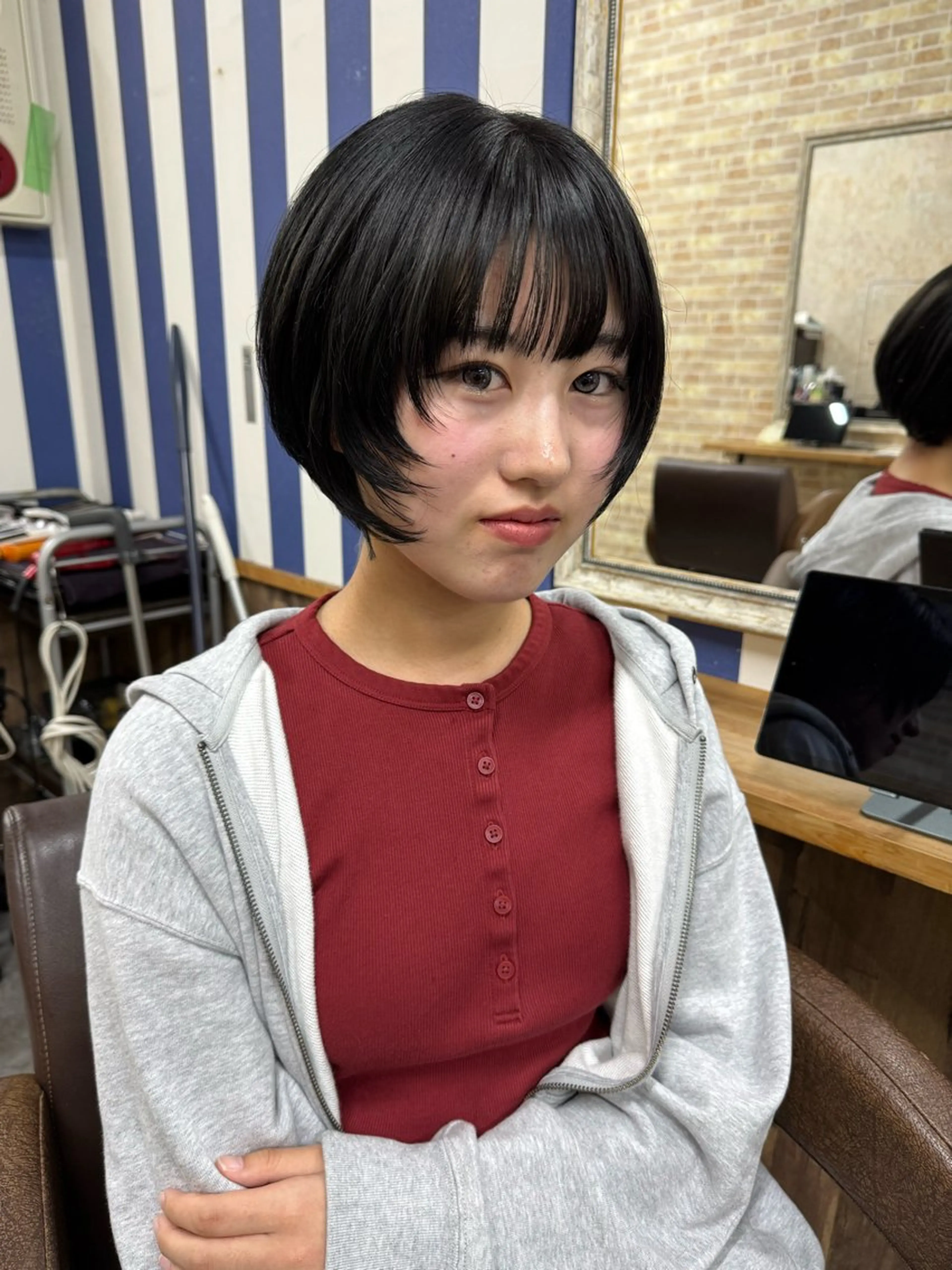 ショート 顔まわりレイヤー レイヤーカット ショートヘア GALAXY ＆BRELLA 水戸店所属・皆川 千奈実のヘアスタイル