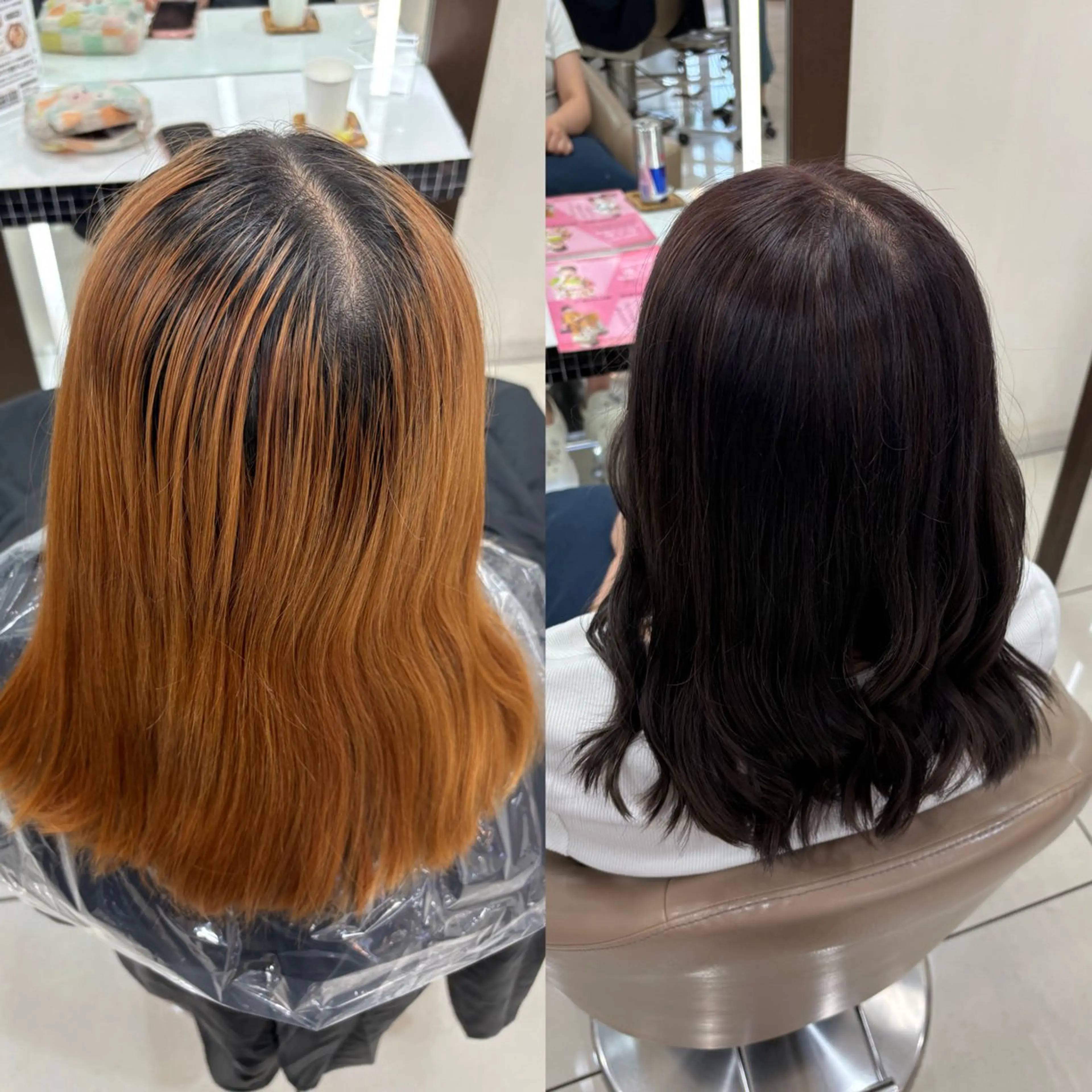 セミロング カラー 透明感カラー ヘアカラー 羽エクステ/シール エクステ/横浜駅5分のヘアスタイル