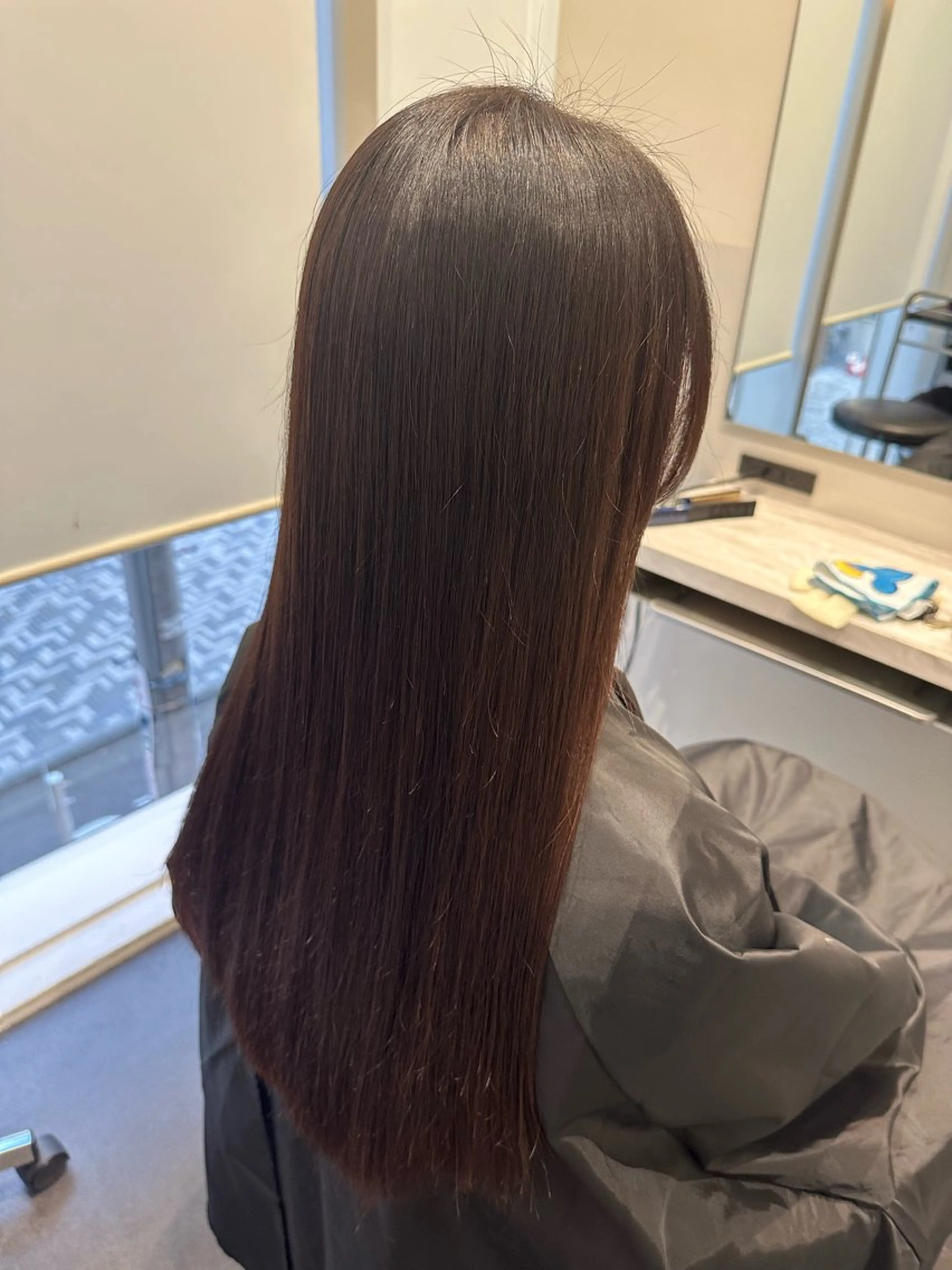 セミロング パーマ 縮毛矯正 あらげ 🌈推しカラー🌈ᵕのヘアスタイル