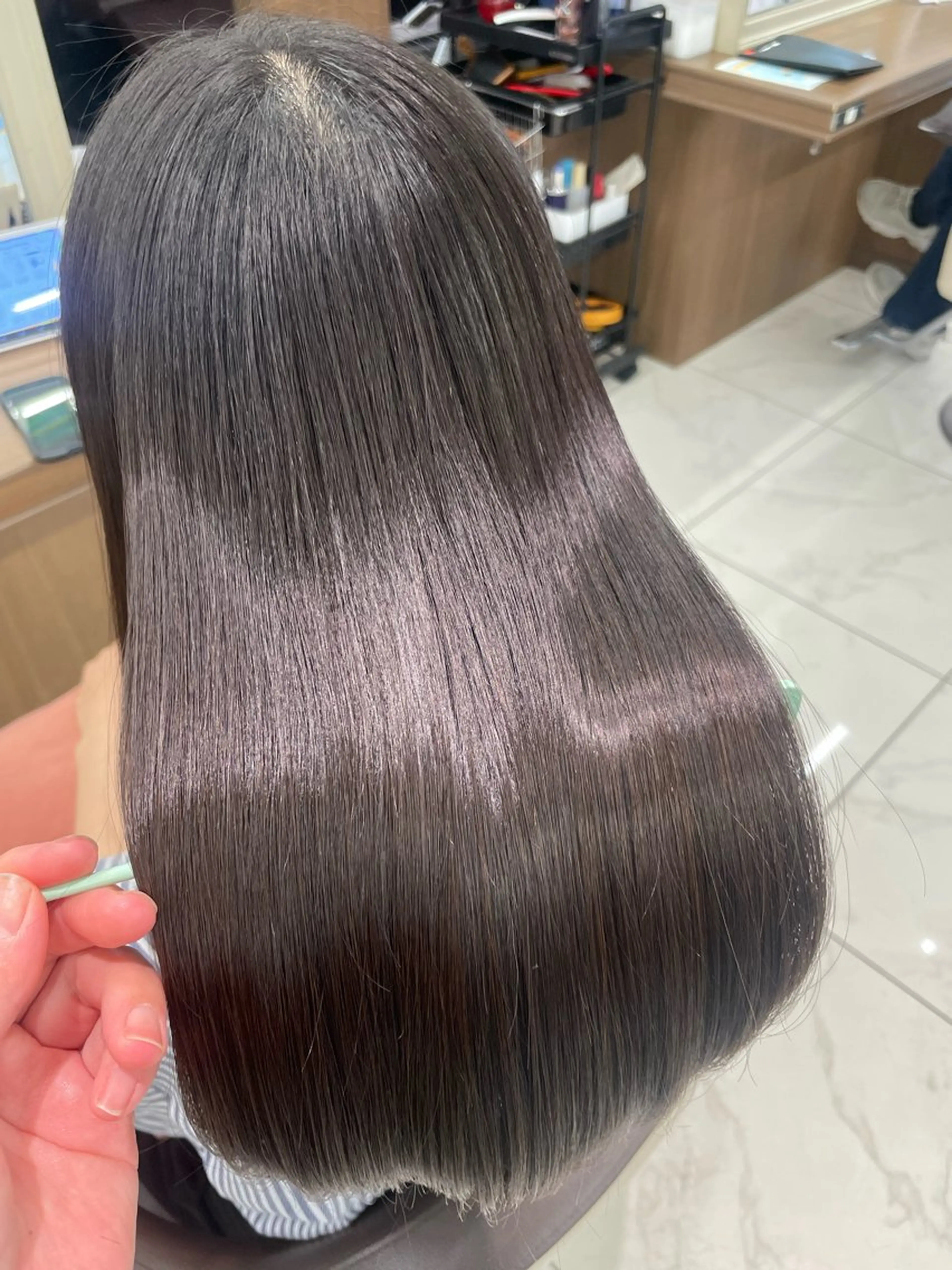 ミディアム パーマ 縮毛矯正 トリートメント 福島成美/髪質改善 縮毛矯正/カラーのヘアスタイル