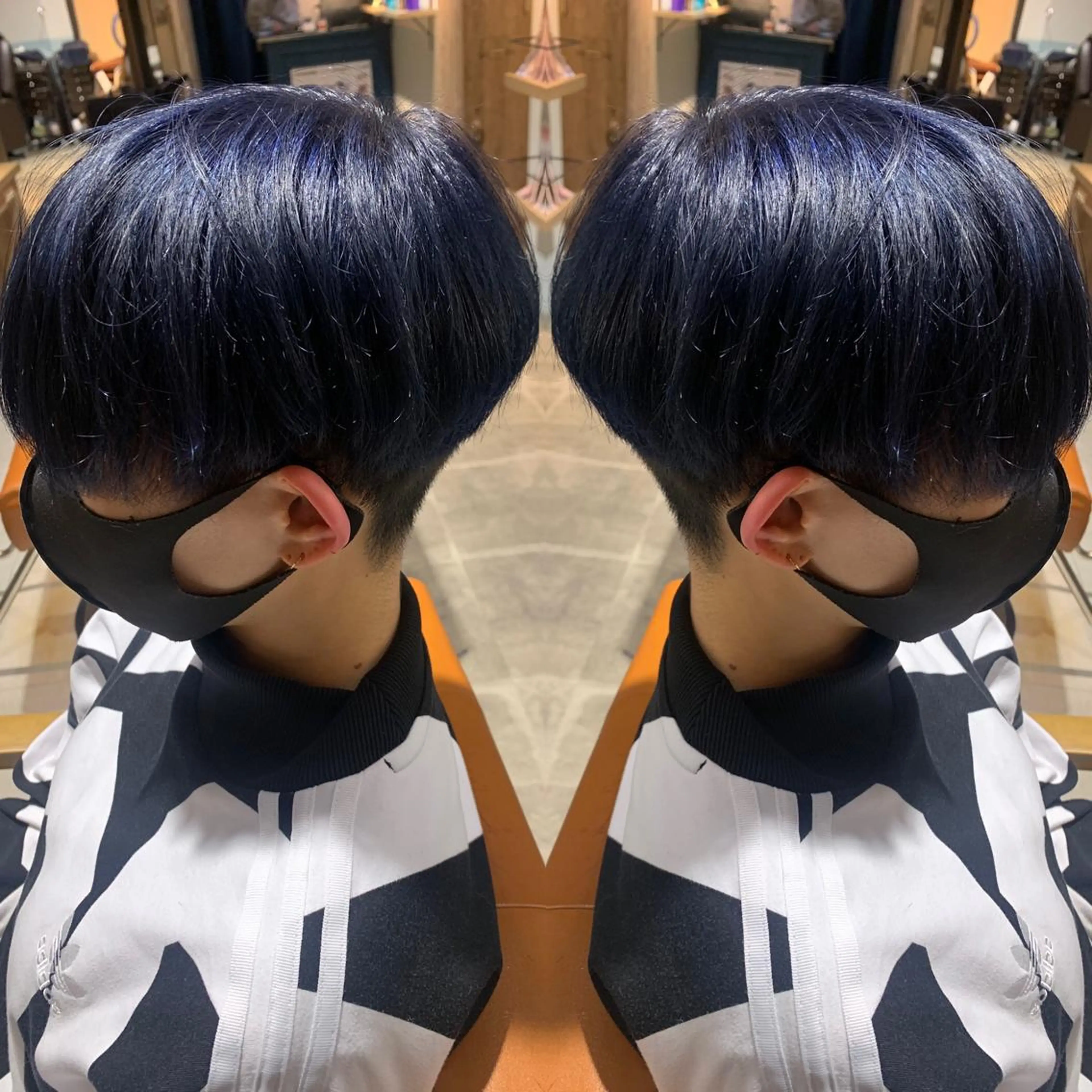 ショート カラー ブルーカラー ブルーパープル パープルカラー 韓国🇰🇷 ✂︎hair 内田愛のヘアスタイル