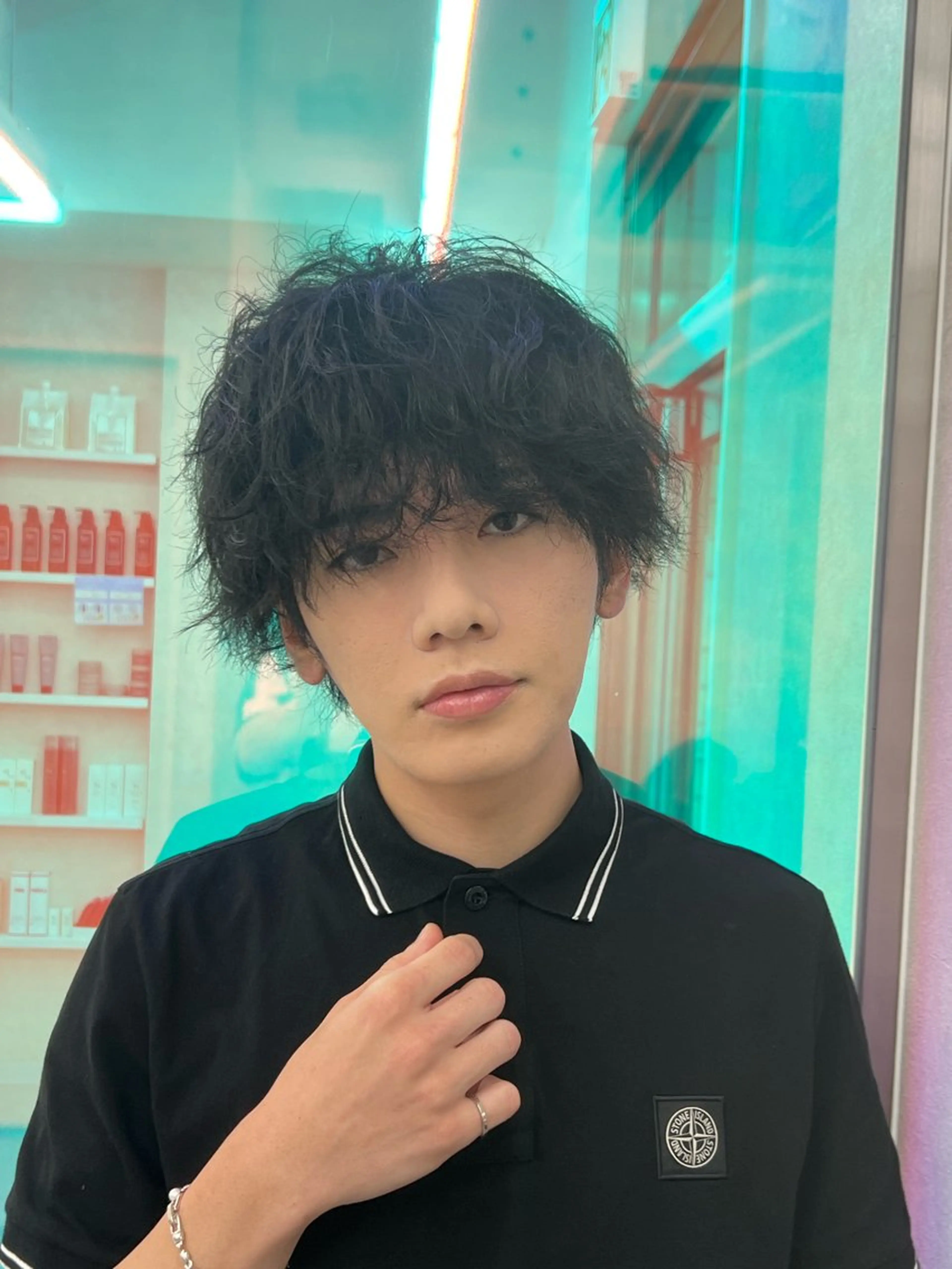 ショート パーマ メンズ メンズパーマ ツイストスパイラルパーマ くせ毛 スパイラルパーマ カット パーマ 古川 颯馬のヘアスタイル