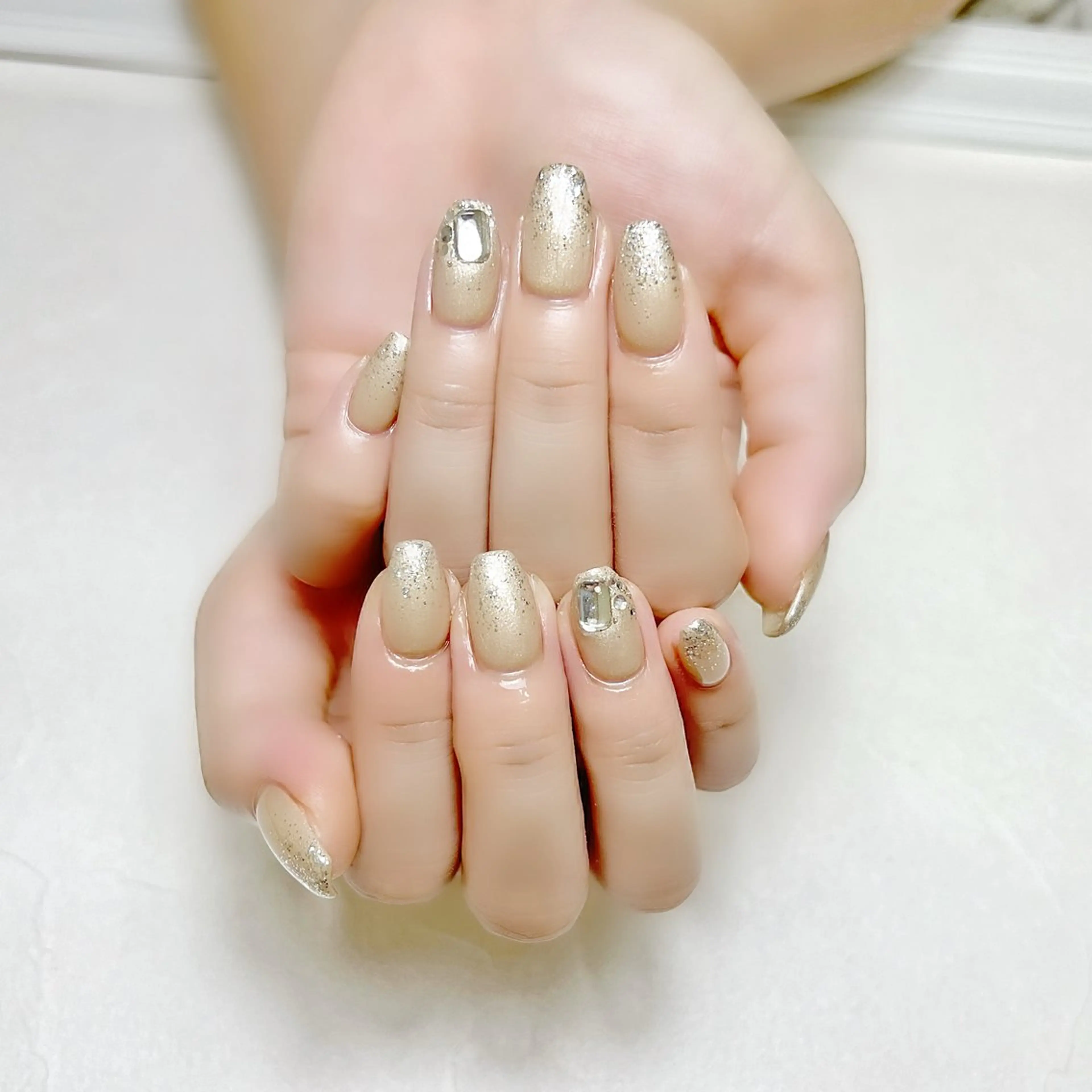 ネイル アートネイル ラメ(グリッター) オフィスネイル rouse nail RISATOのネイルデザイン