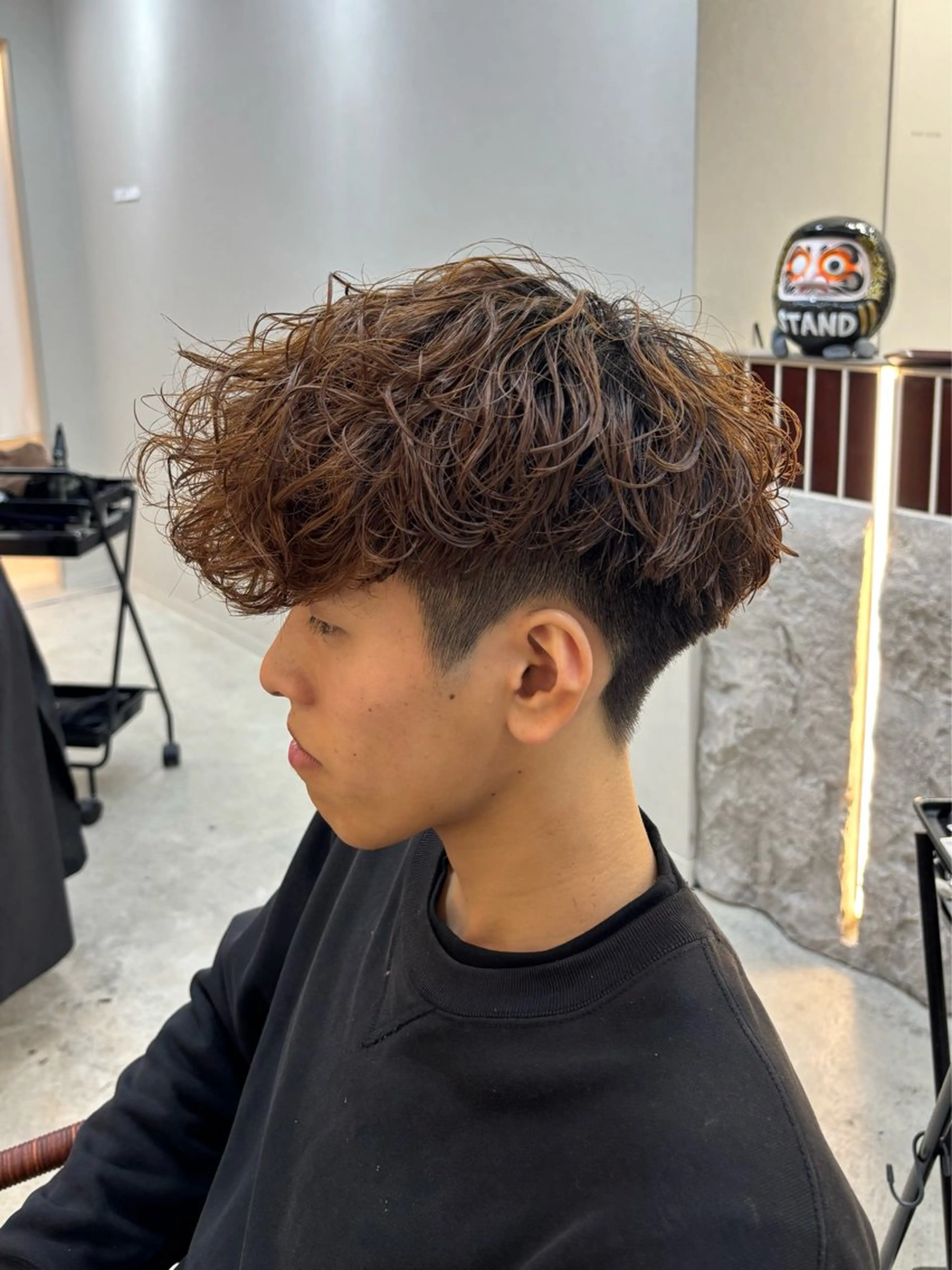 ショート カラー パーマ メンズ 渡 汐音のヘアスタイル