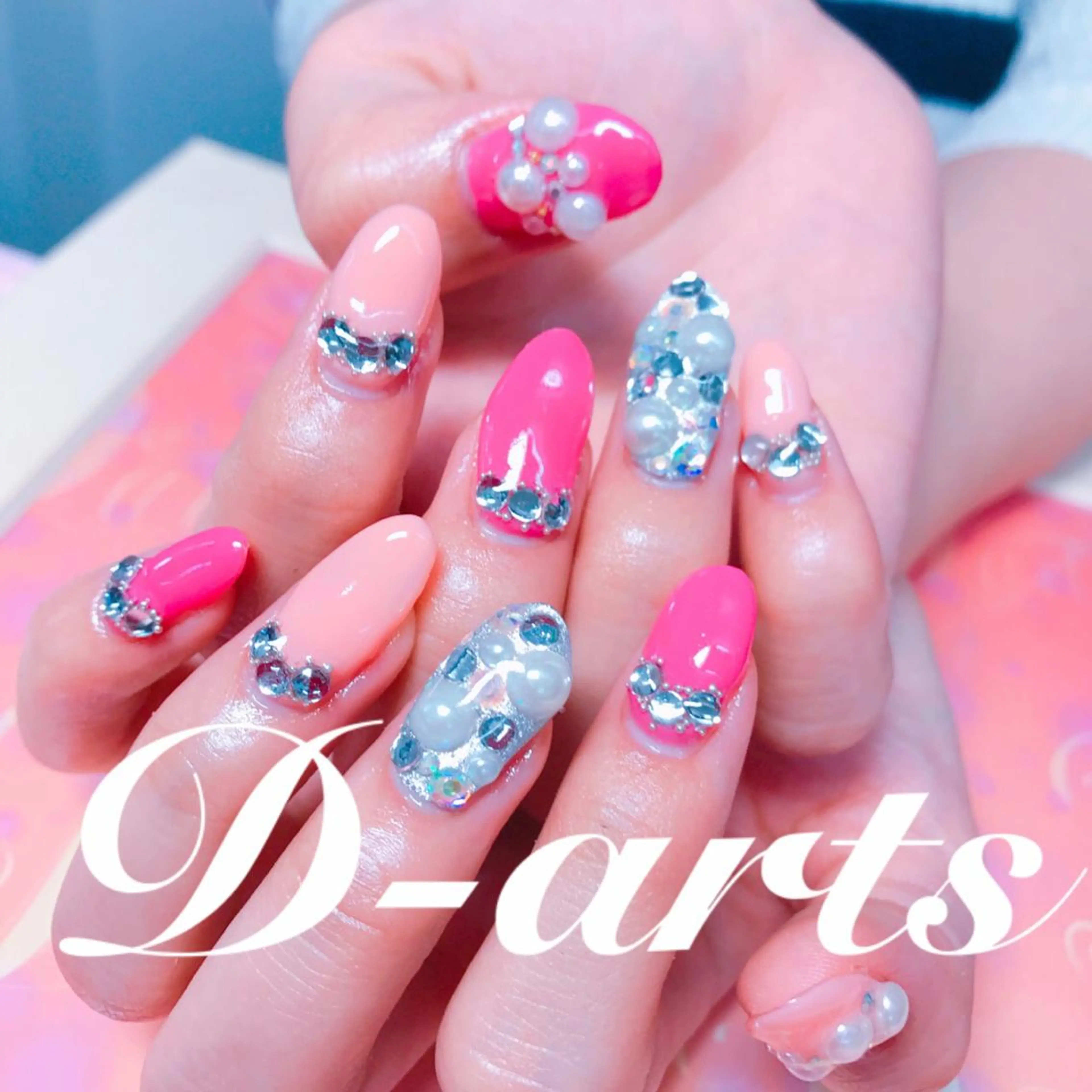 ネイル キラキラネイル ピンク S&S 村田小百合のネイルデザイン