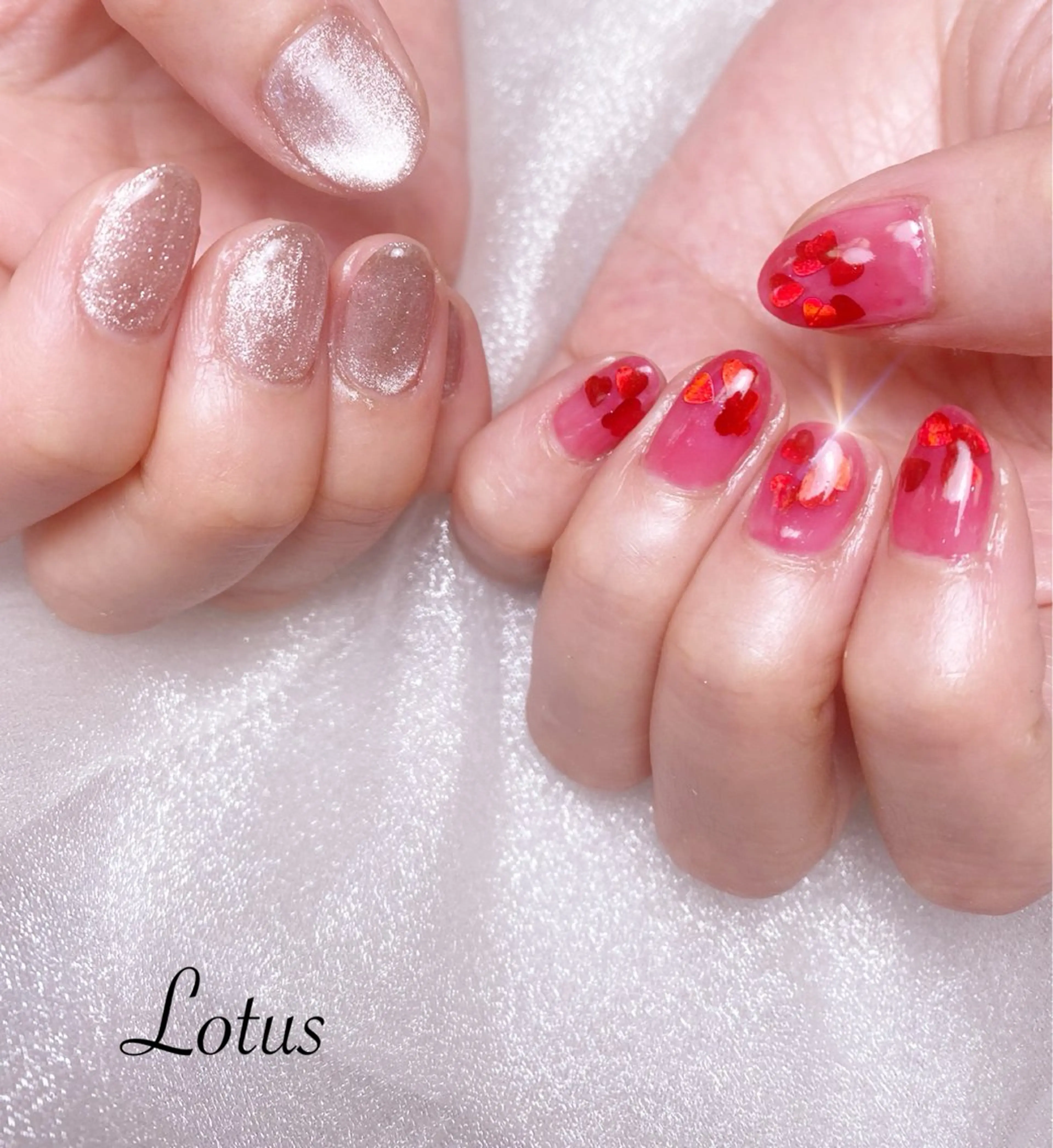 ネイル クリアネイル ハート ネイル＆脱毛 Lotus🌸のネイルデザイン