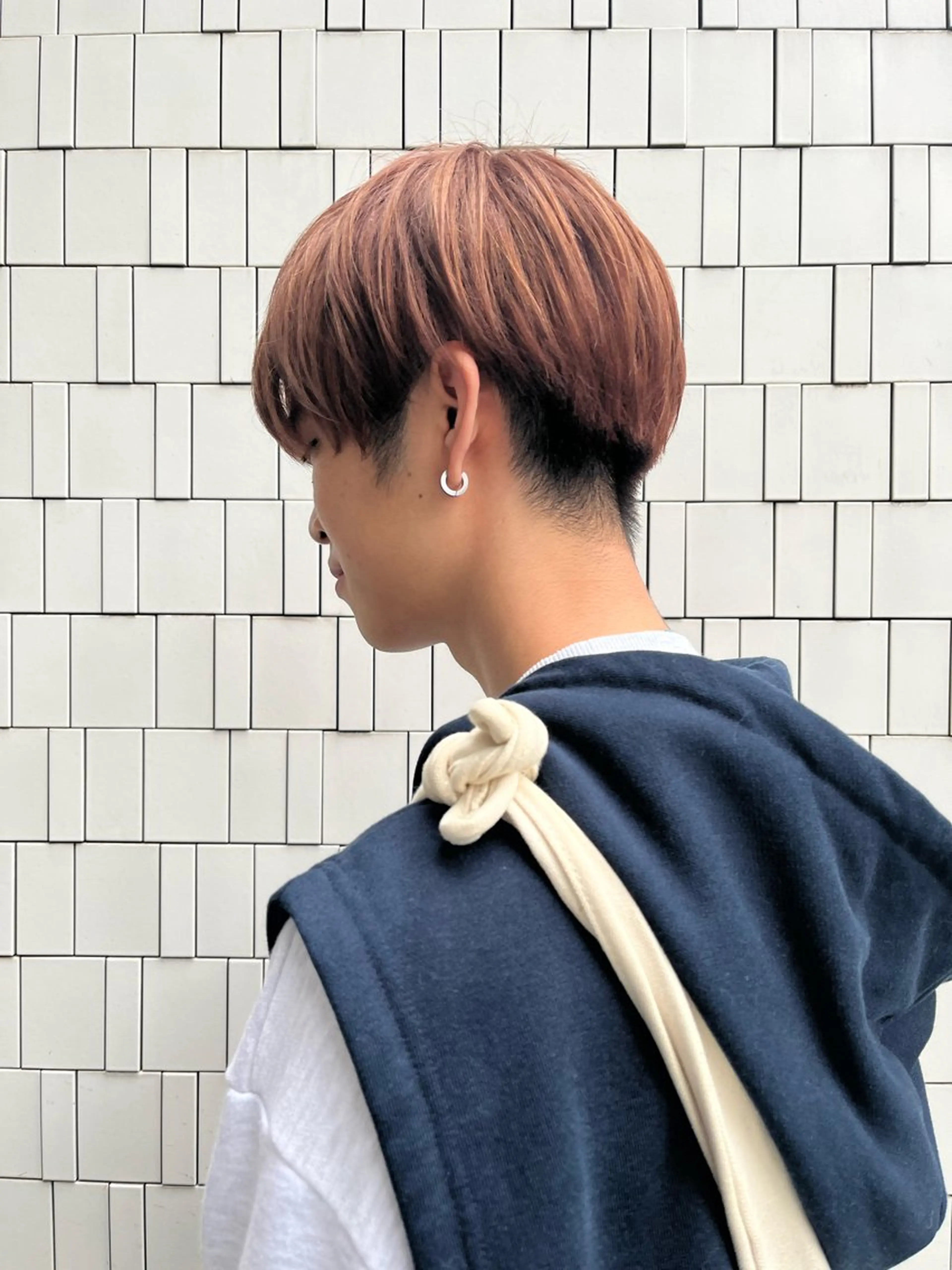 カラー メンズ 切りっぱなしボブ 艶カラー🌷江梨🍎のヘアスタイル