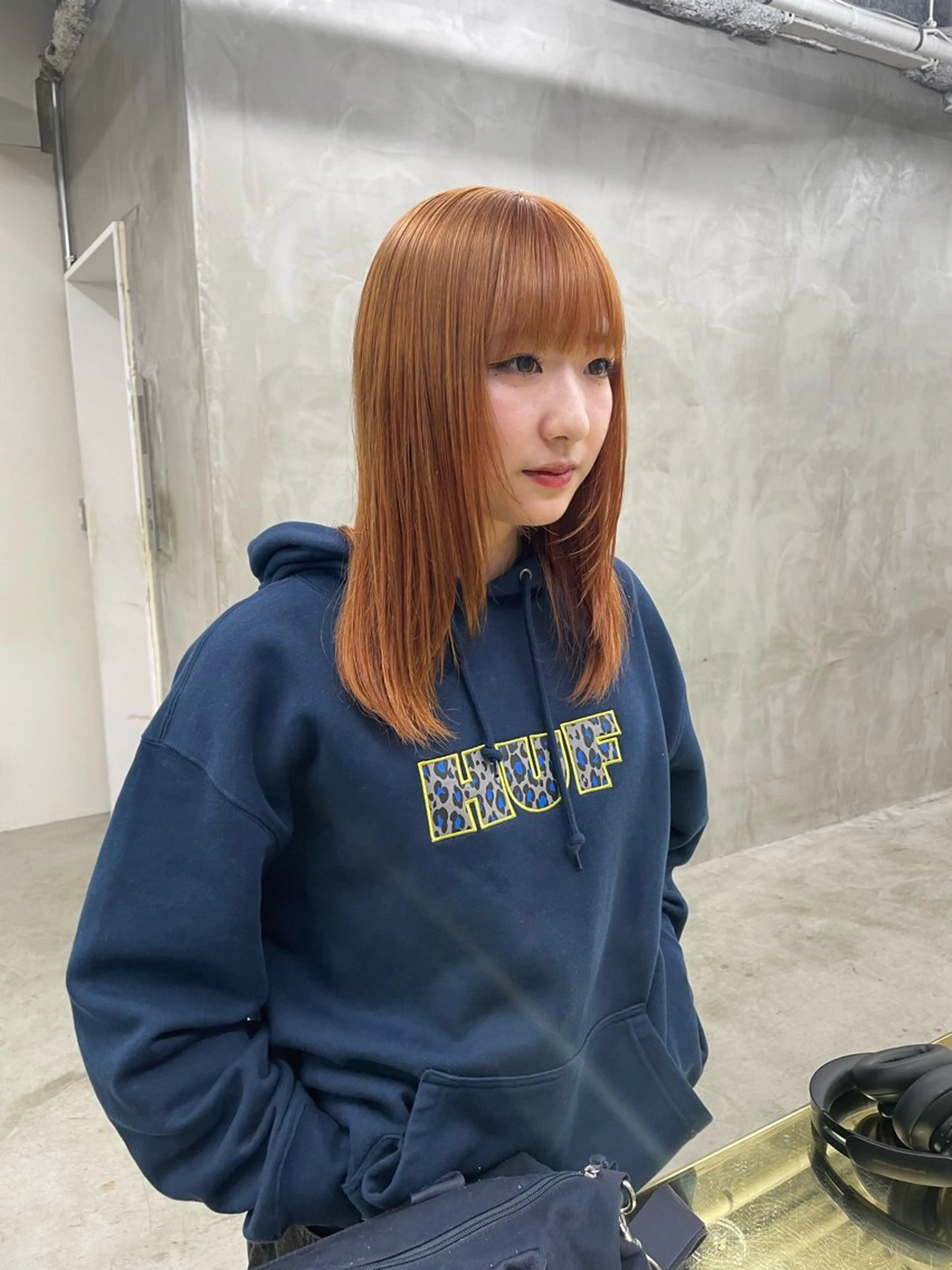 カラー ベージュカラー オレンジ オレンジベージュ ヘアカラー トリートメント ハイトーン/レイヤー 🌸さくらのヘアスタイル