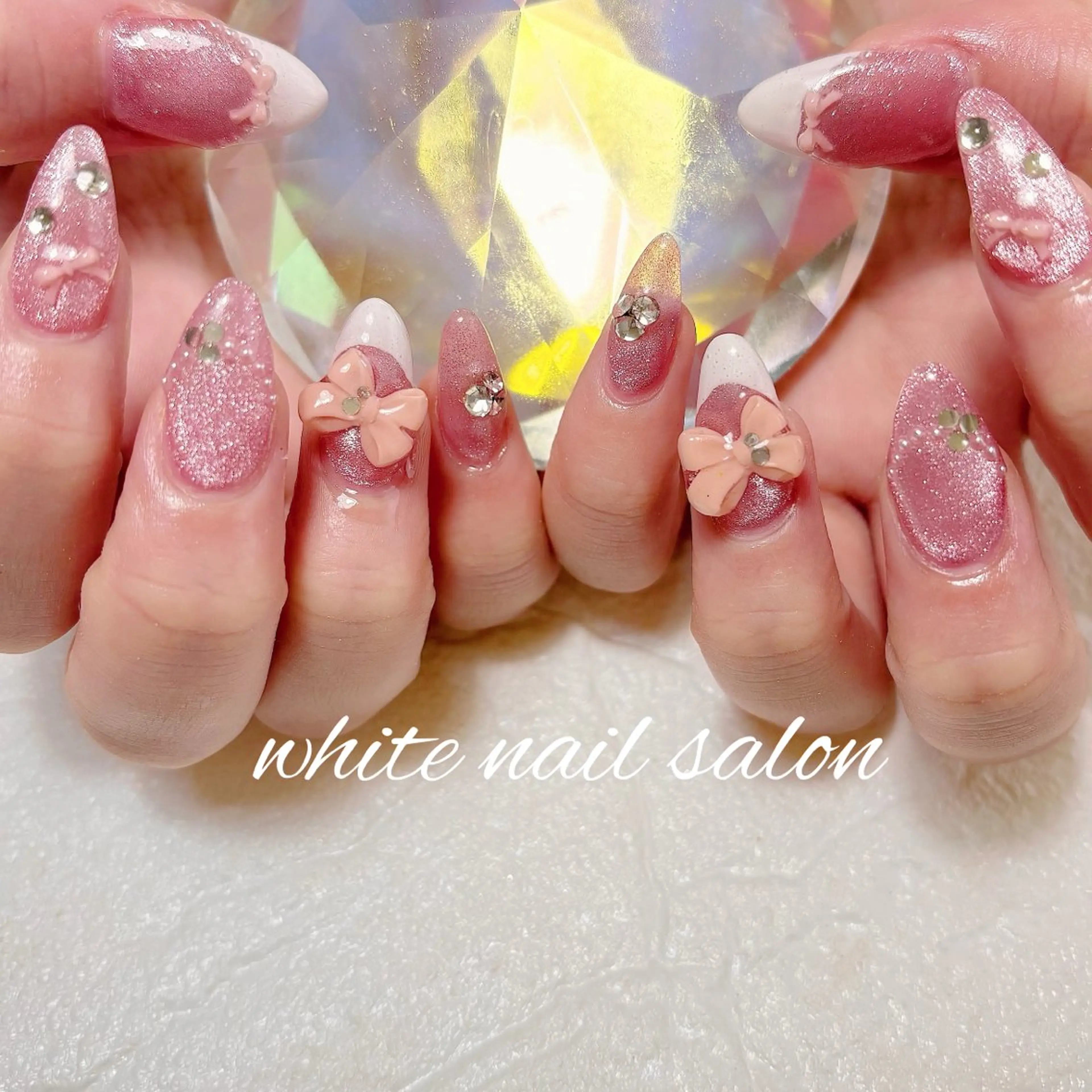 ネイル フットネイル ラメ(グリッター) 持ち込み ハンドネイル white nail salonのネイルデザイン