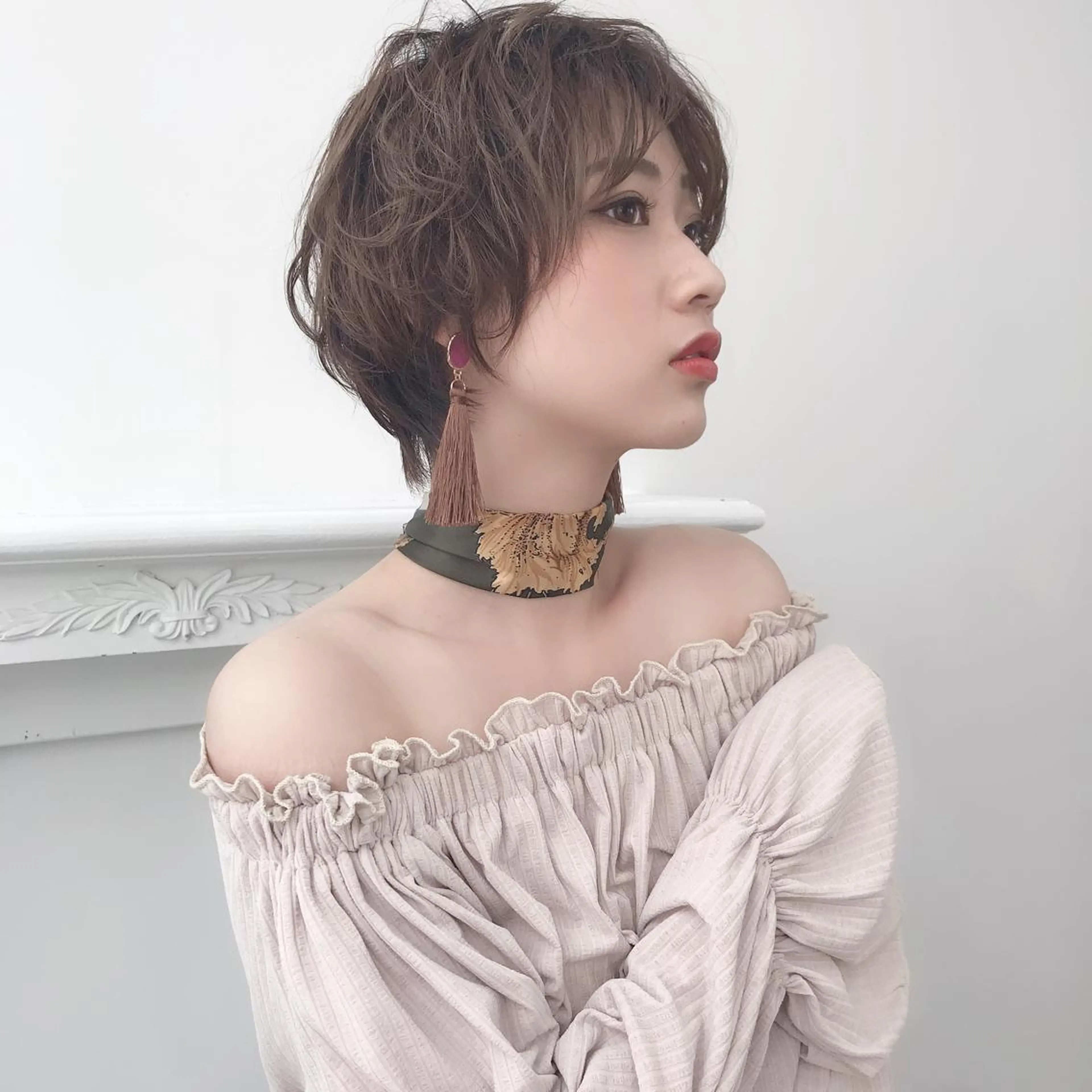 ショート 艶カラー/フェイス レイヤー/たむのヘアスタイル