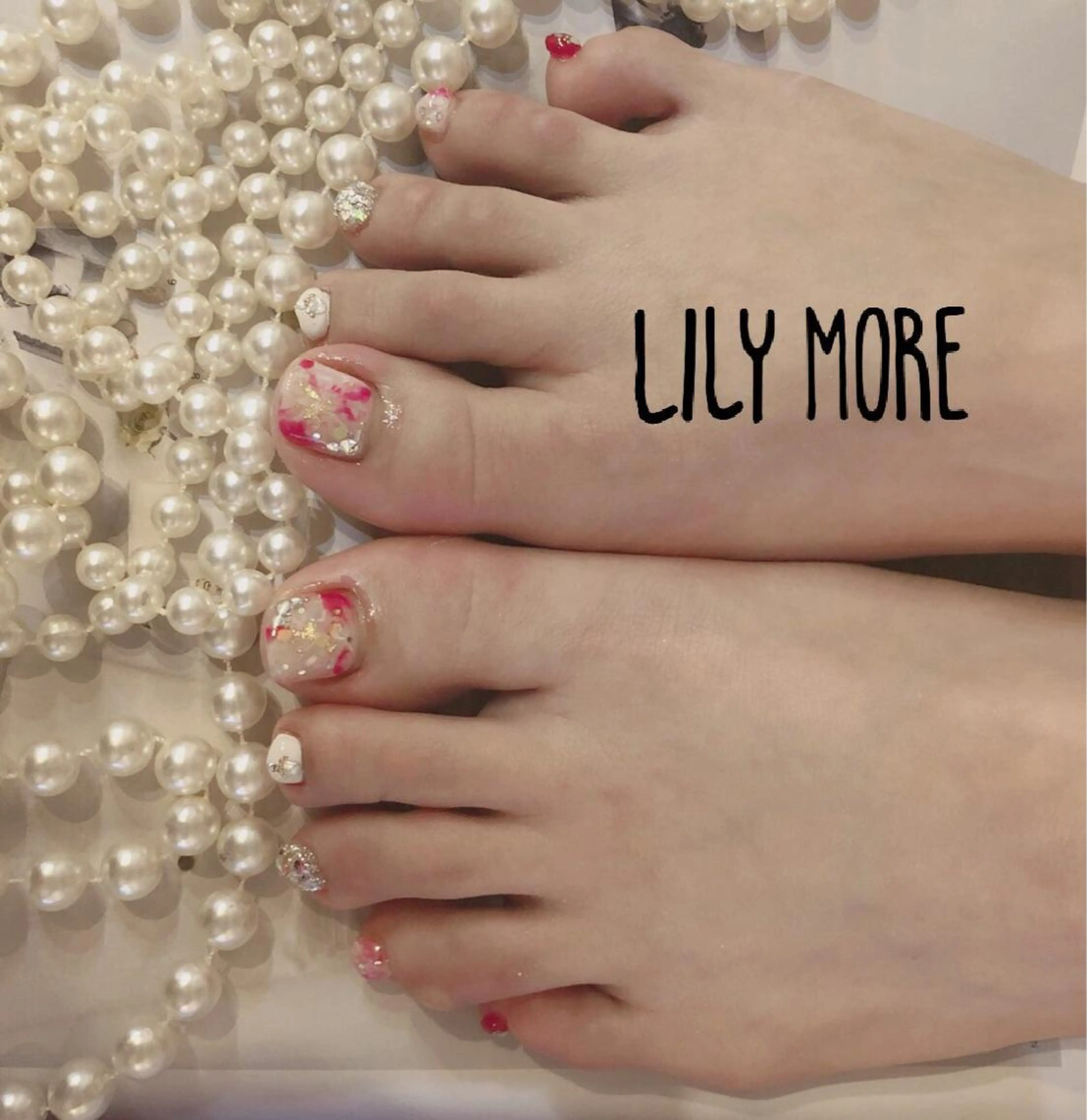 ネイル フットネイル 大理石ネイル(マーブル) Lily closetのネイルデザイン