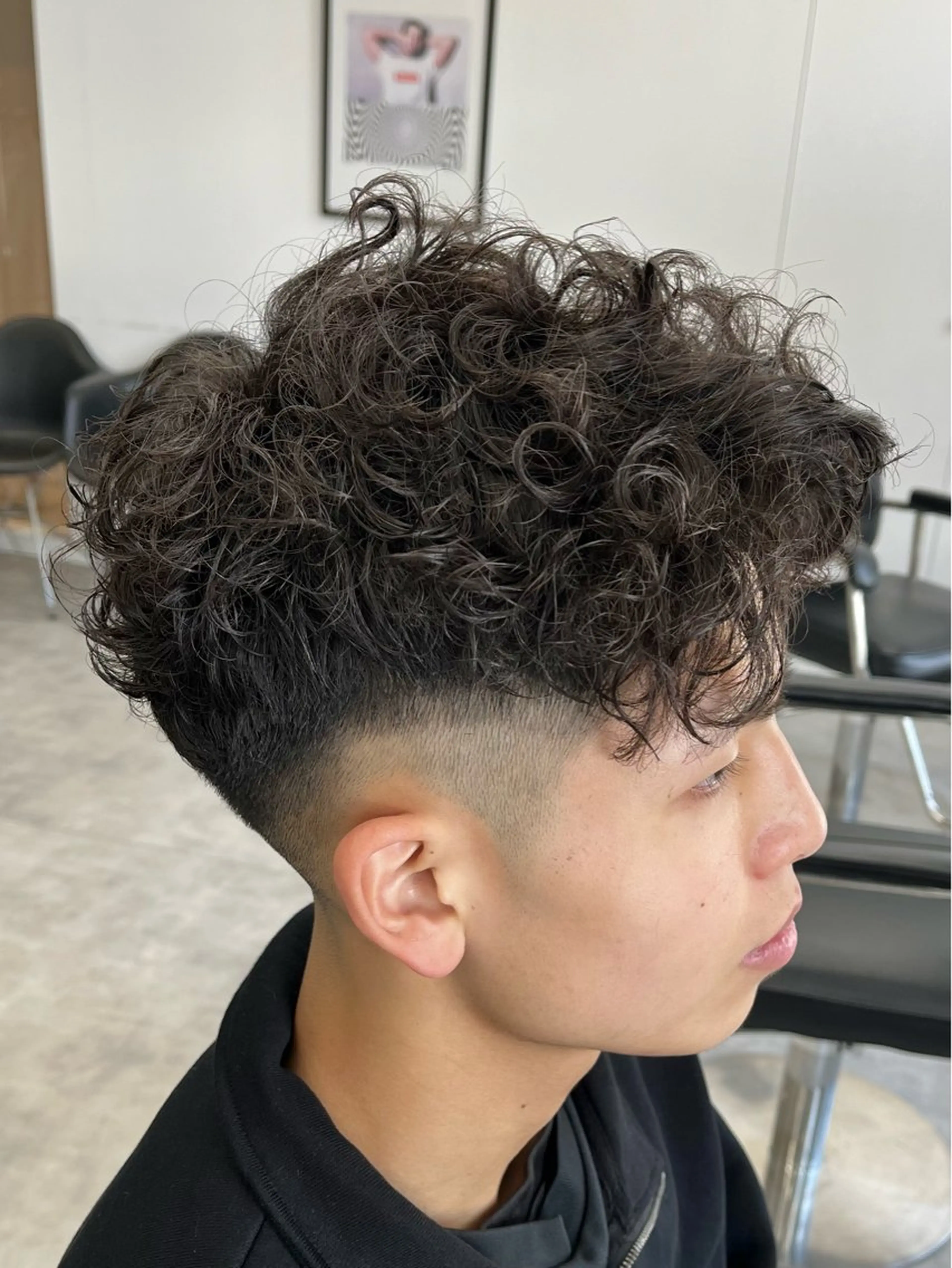 ショート パーマ メンズ メンズパーマ スペインカール カット パーマ 新潟メンズパーマ 新潟駅/小田拓実のヘアスタイル