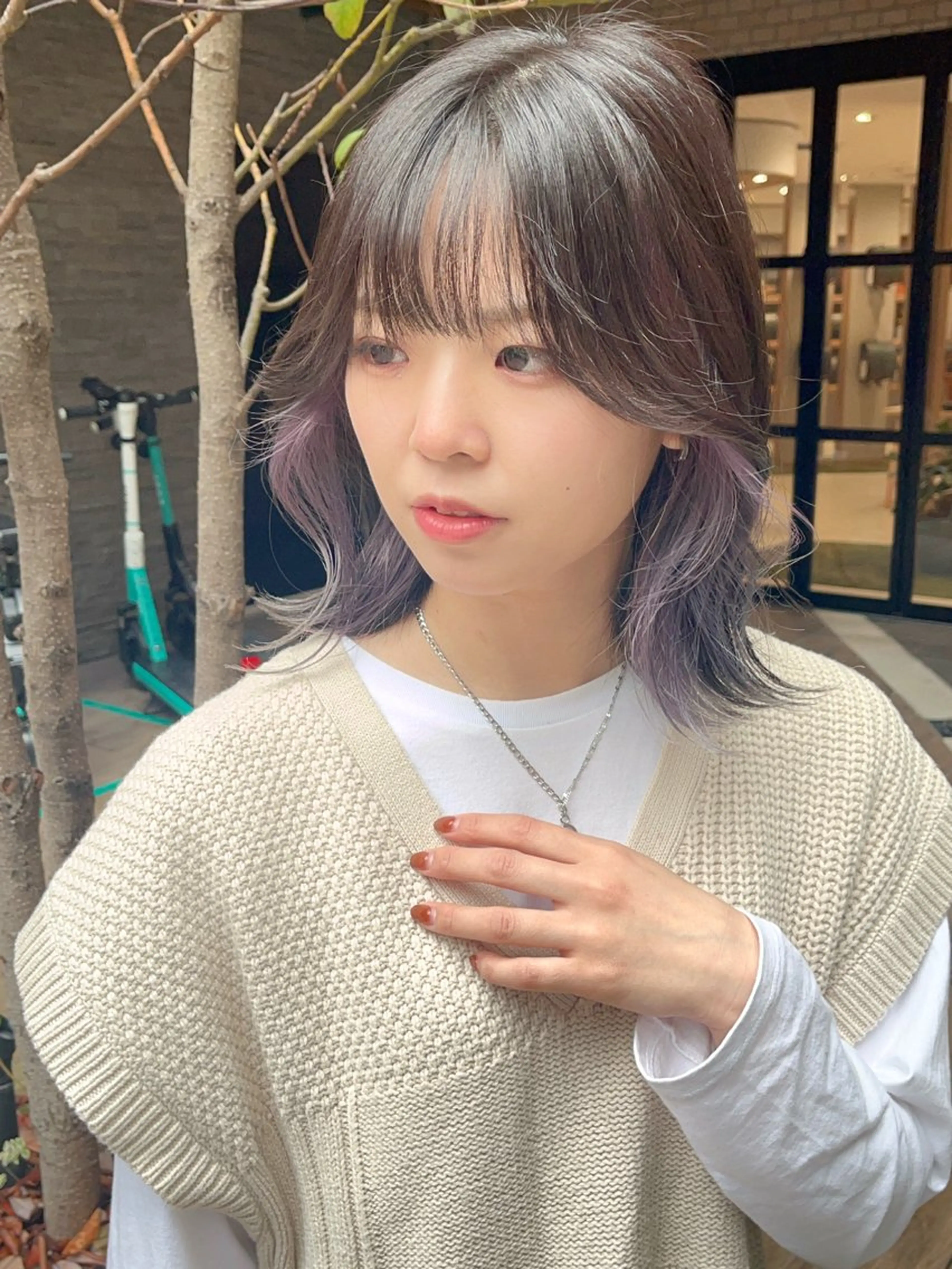 ミディアム ボブレイヤー ボブ 顔まわりレイヤー レイヤーカット GIEN 末吉 海斗のヘアスタイル