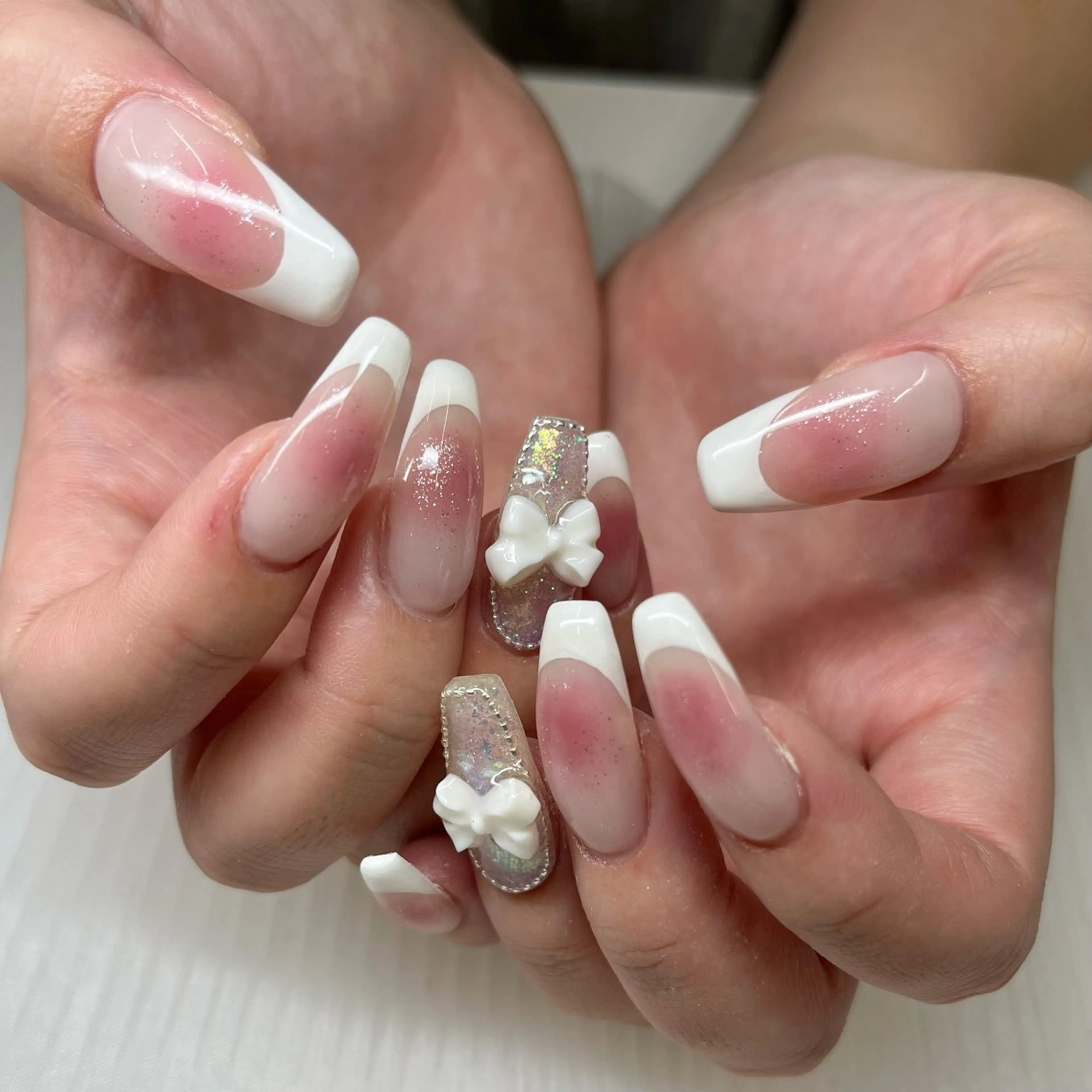 ネイル リボン ハンドネイル 池袋痛ネイル Nok. 渡辺のネイルデザイン