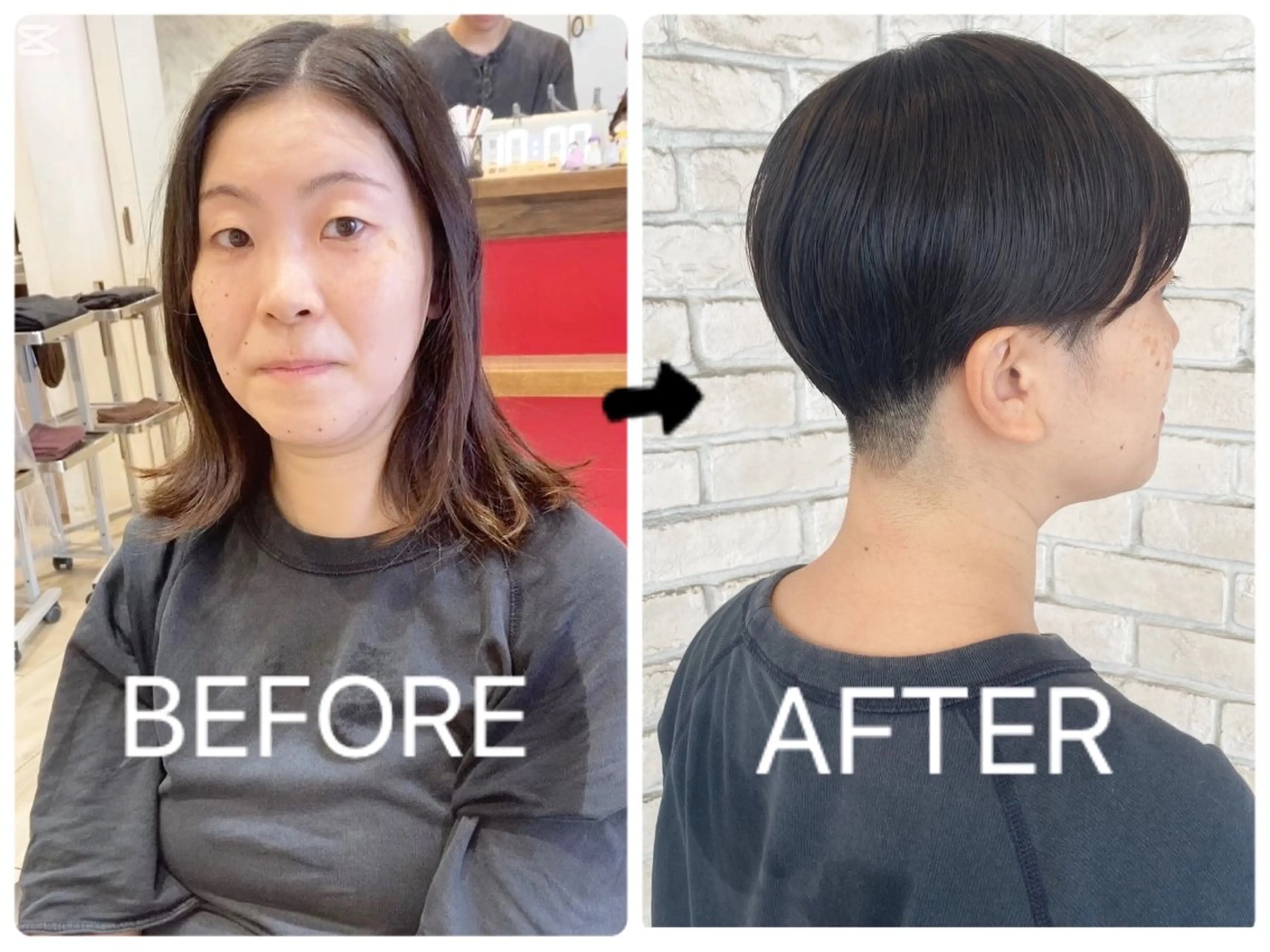 ショート ハウス山下あやか 成人式カットカラーのヘアスタイル