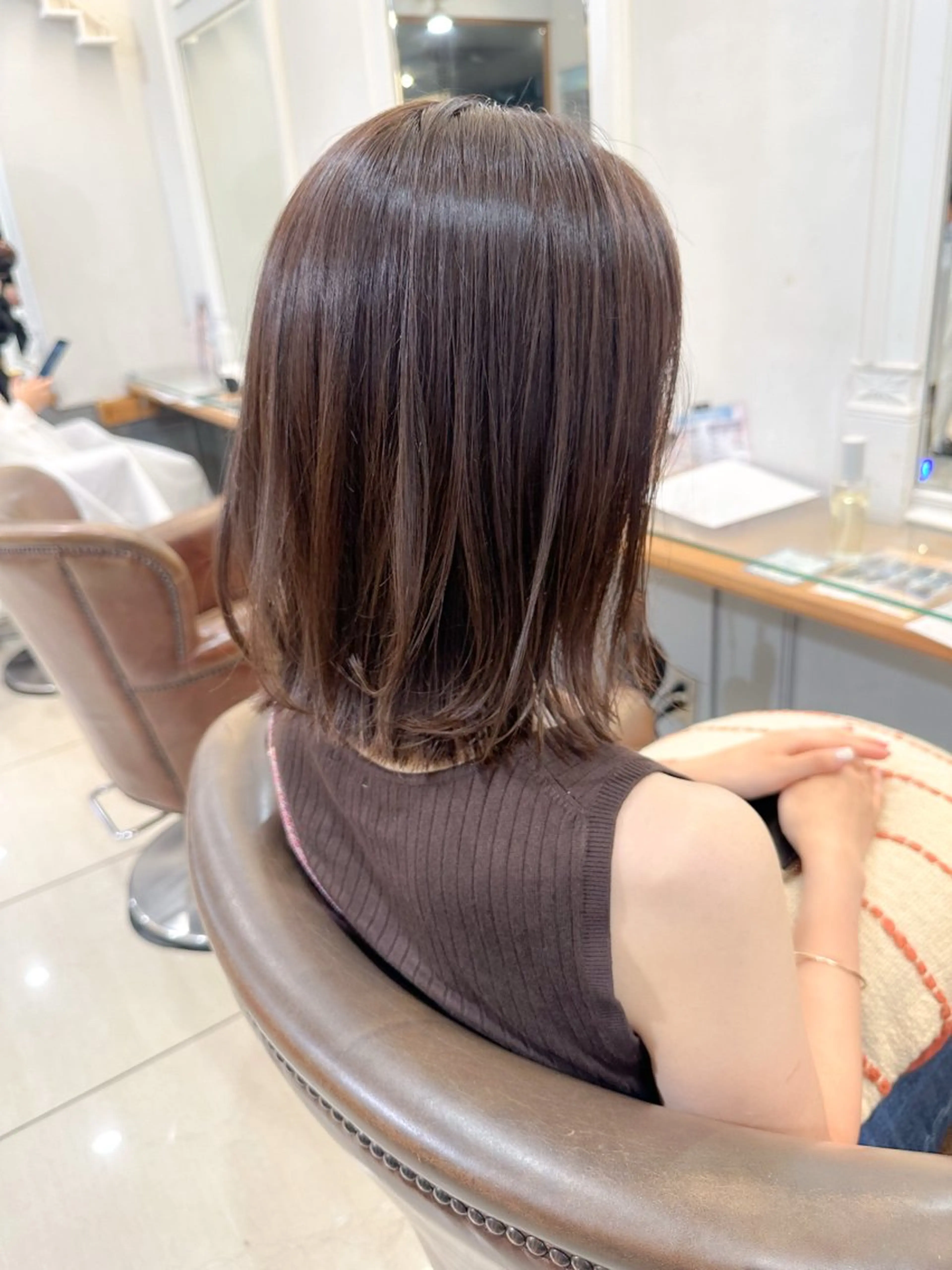 ミディアム カラー ハイトーン/カラー/ ヘアセット/松田健佑のヘアスタイル