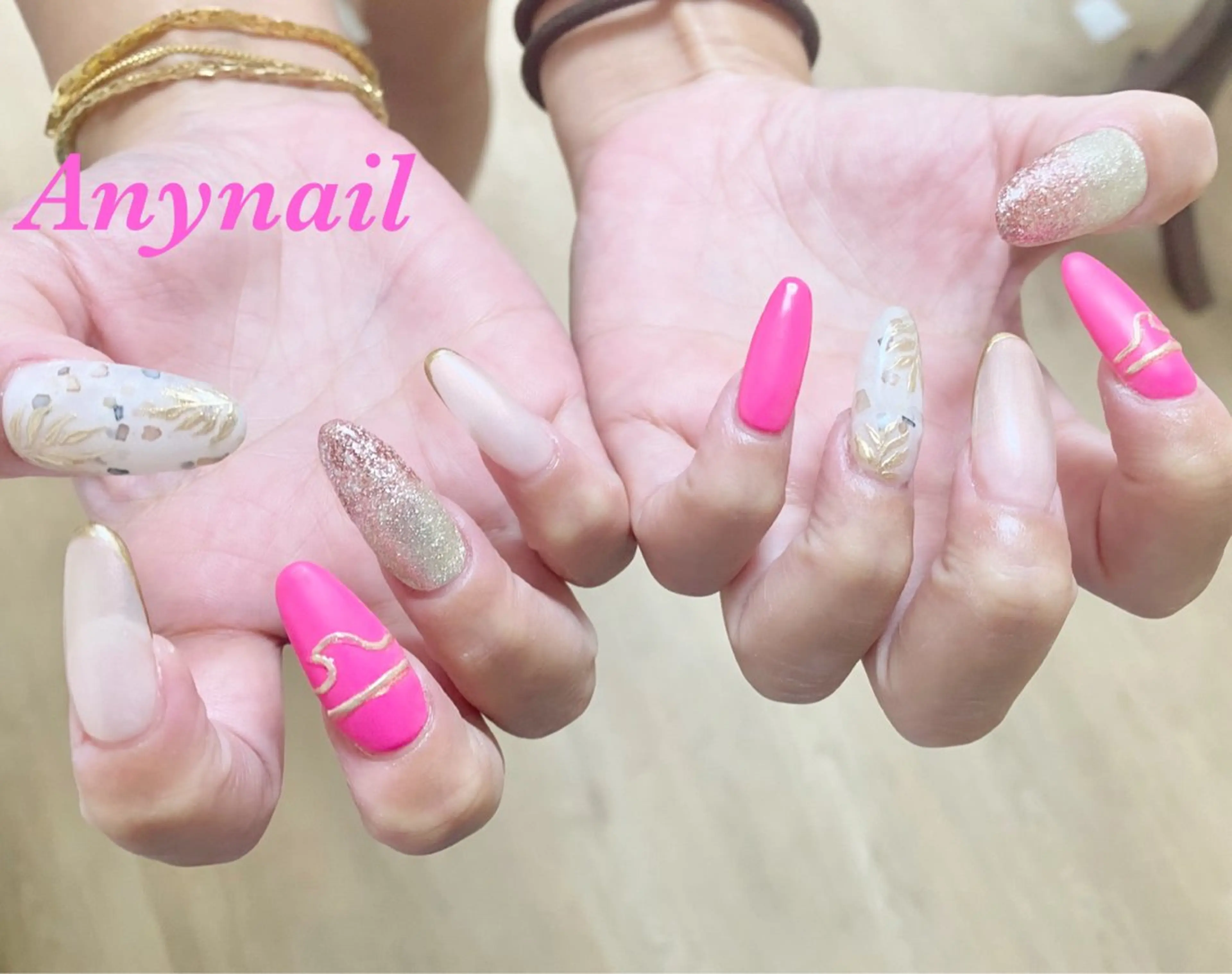 ネイル アートネイル ブルー キラキラネイル ラメ(グリッター) ミラーネイル ハンドネイル 岩澤 恵子のネイルデザイン