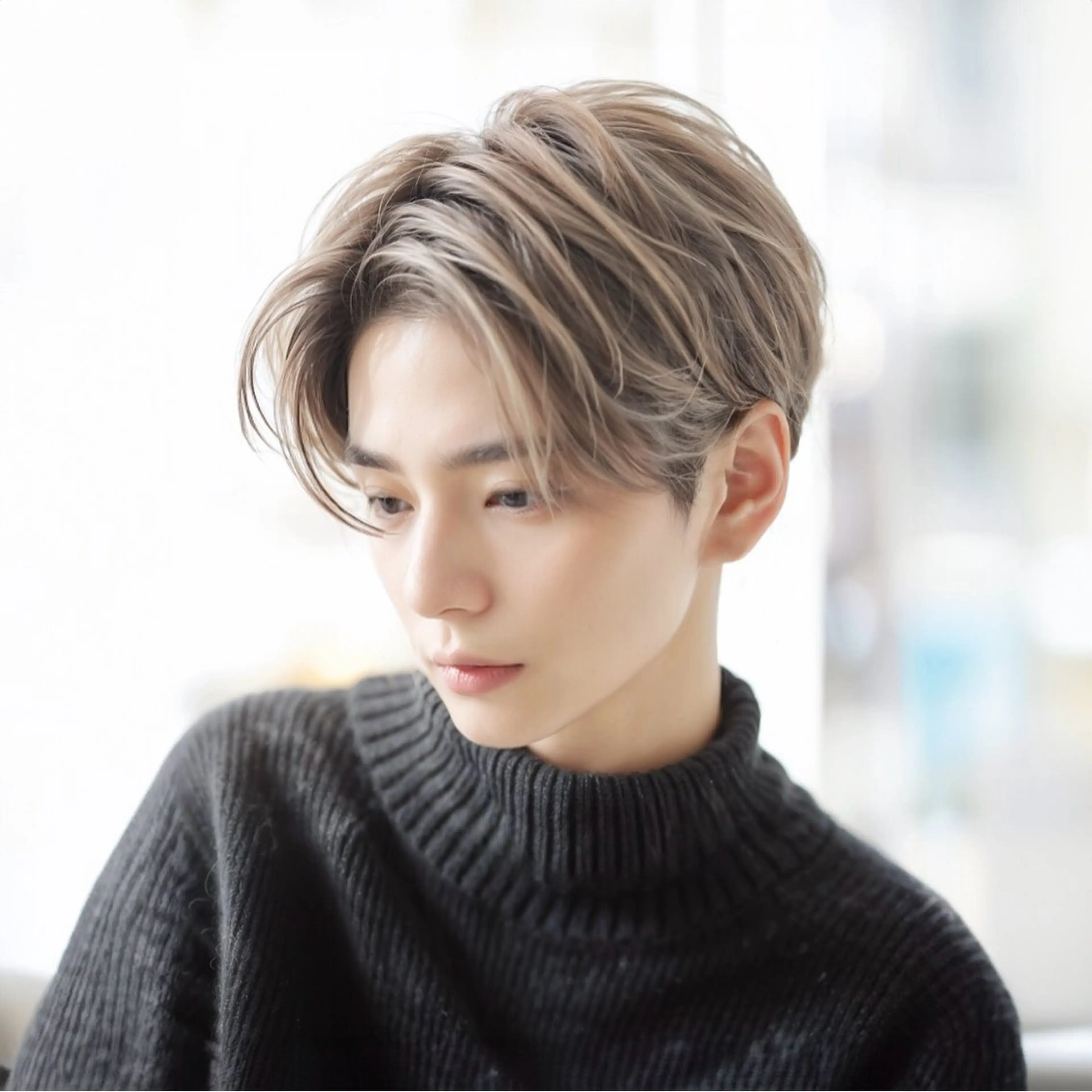 ショート カラー メンズ メンズブリーチ ブリーチ 透明感カラー カット ヘアカラー トリートメント grow 榎本のヘアスタイル