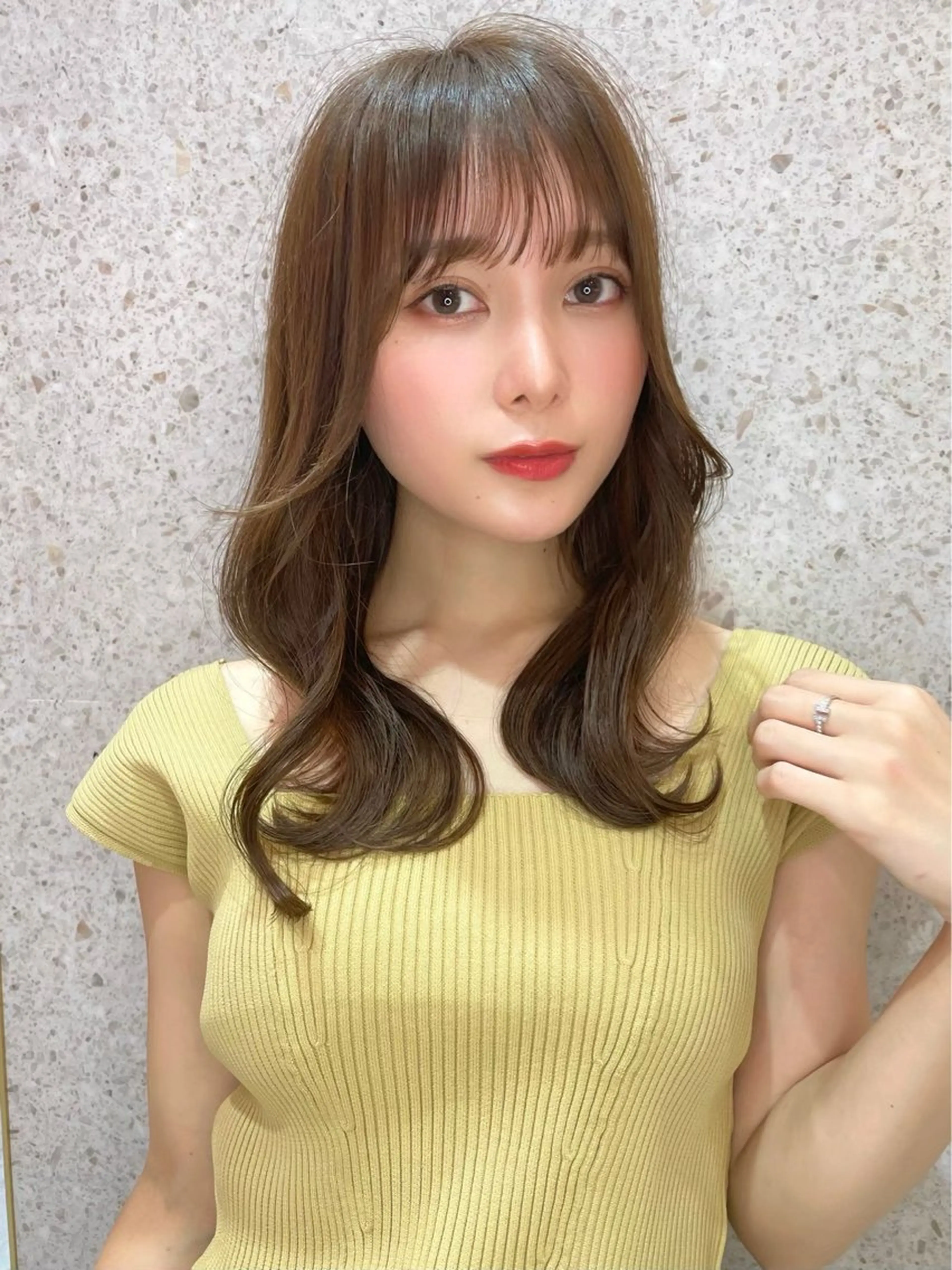 ロング カット トリートメント 新宿/韓国レイヤー/ 顔周りカット松本美晴のヘアスタイル