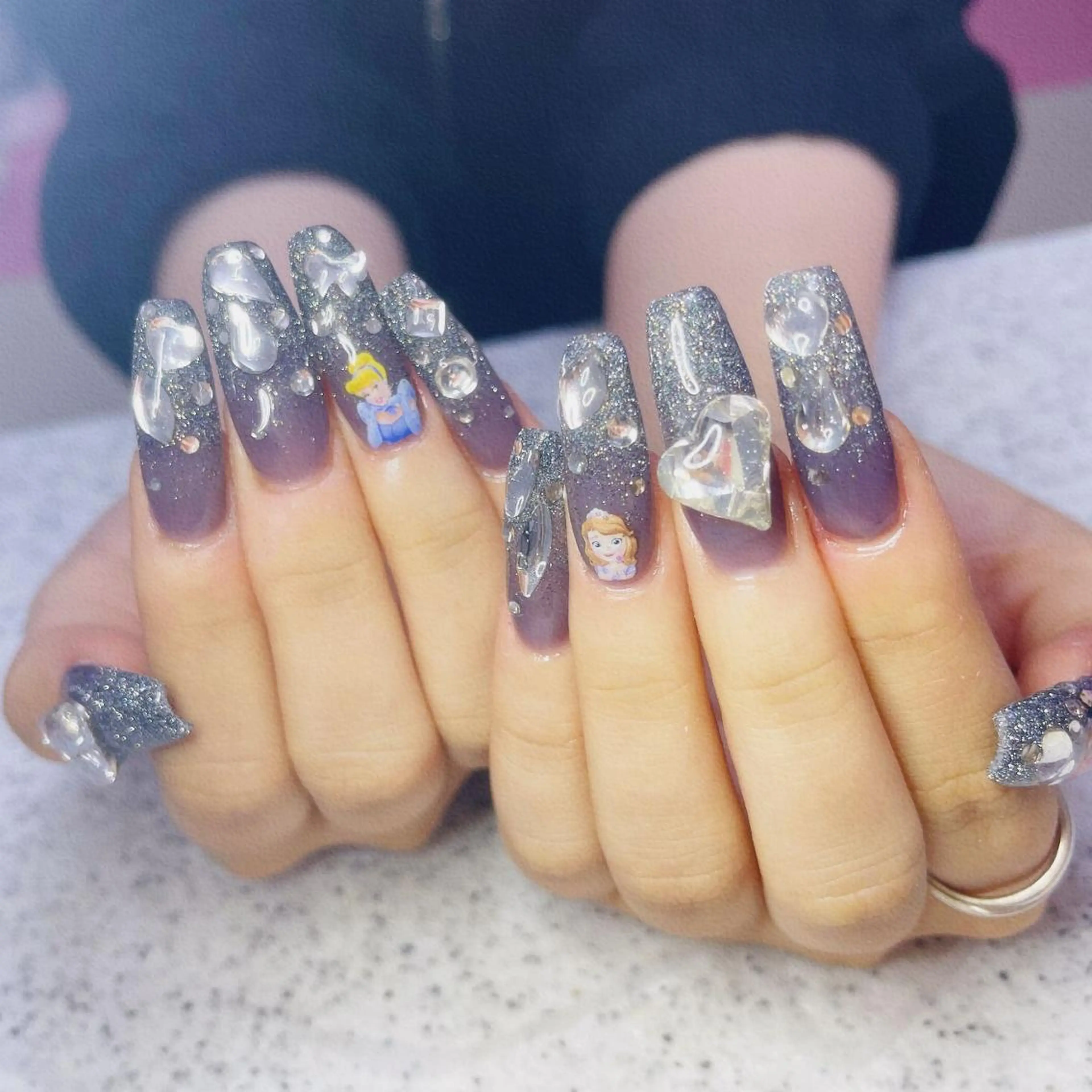 ネイル アートネイル 長さ出し ネイルチップ Queen's ゆなのネイルデザイン