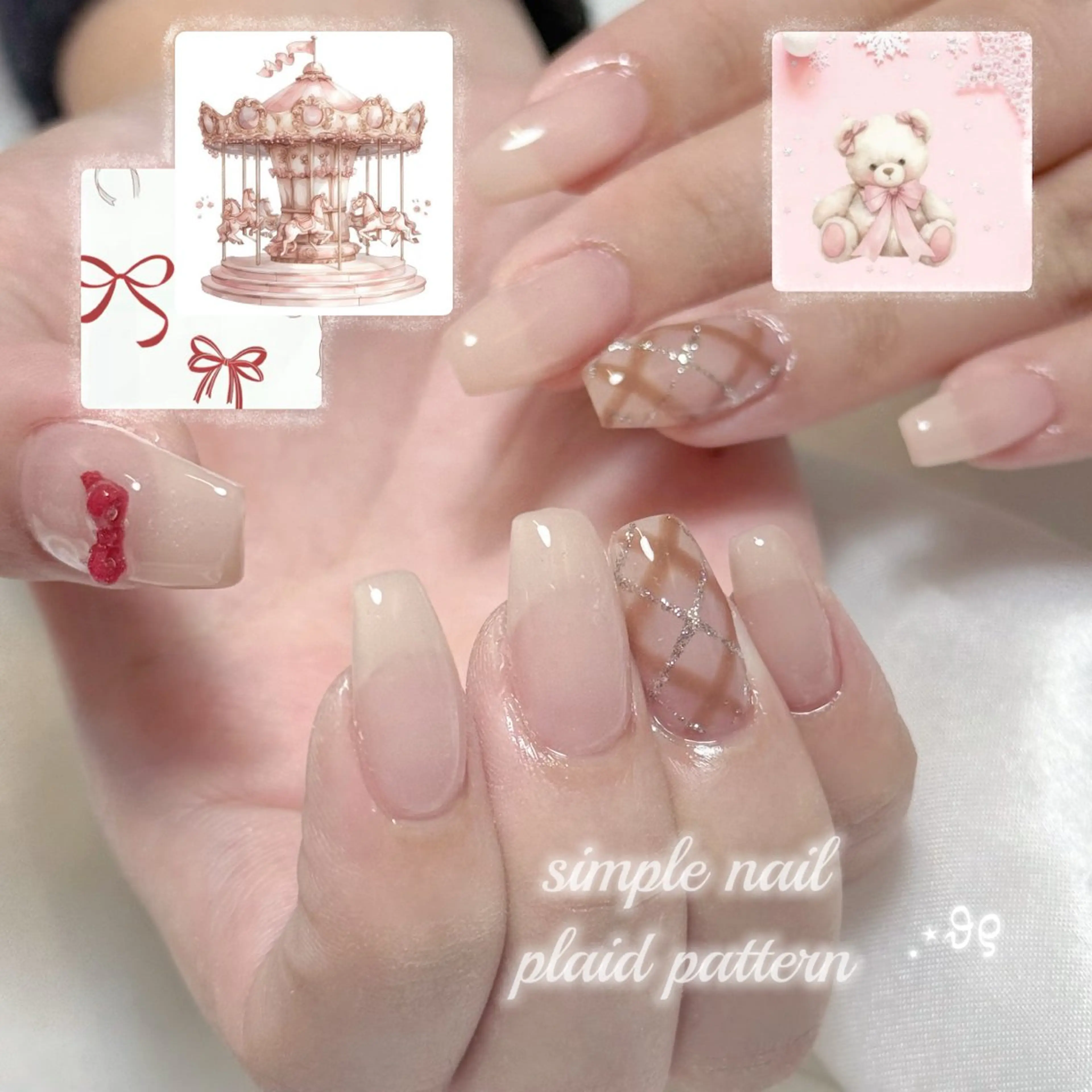 ネイル ボルドー ブラウン キラキラネイル ラメ(グリッター) ピンク ハンドネイル fein. miku🎀🍼のネイルデザイン