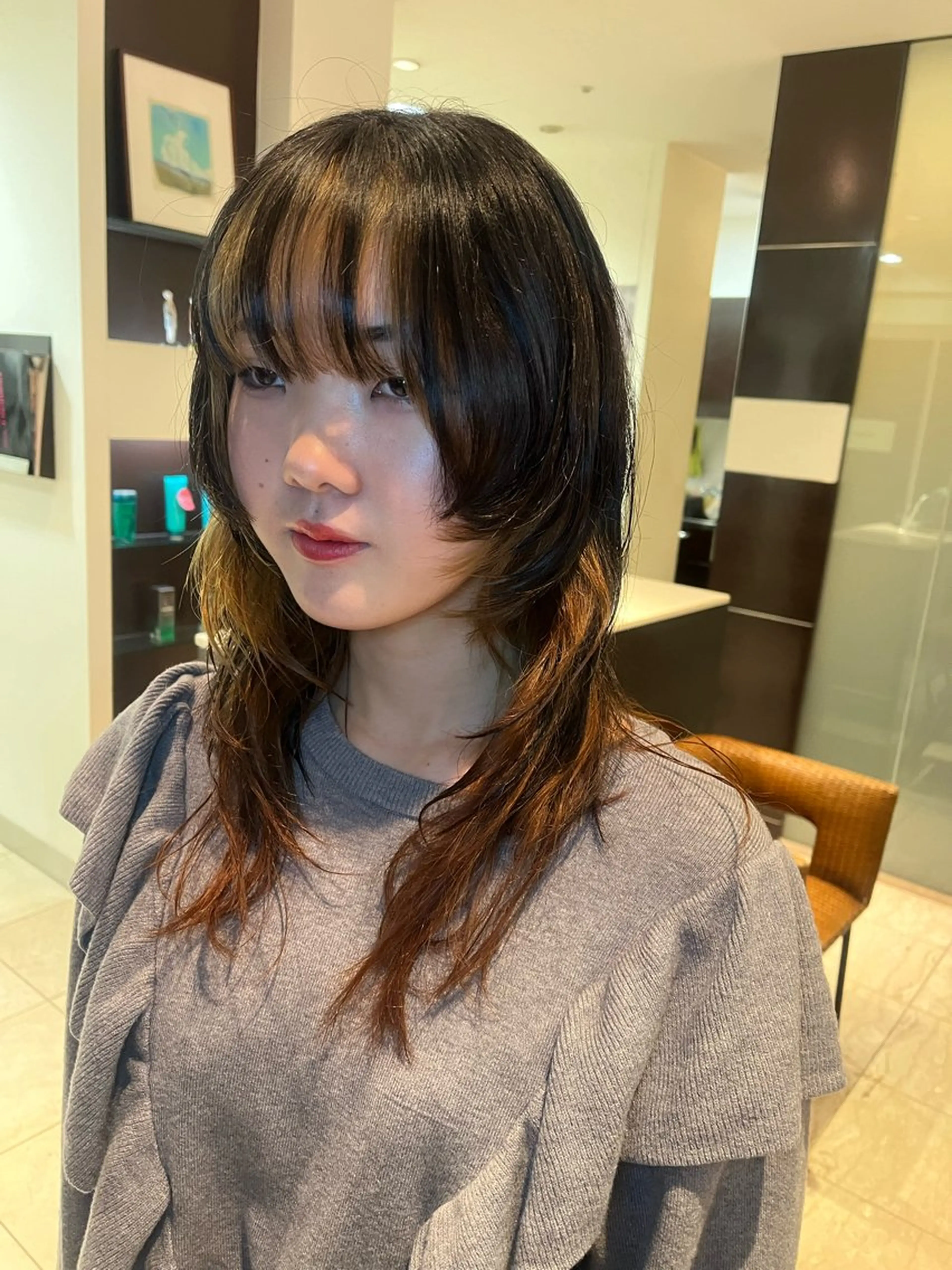 ロング ロング ウルフカット カット ヘアカラー サロンドボーテレイ所属・タナカ Tanakaのヘアスタイル