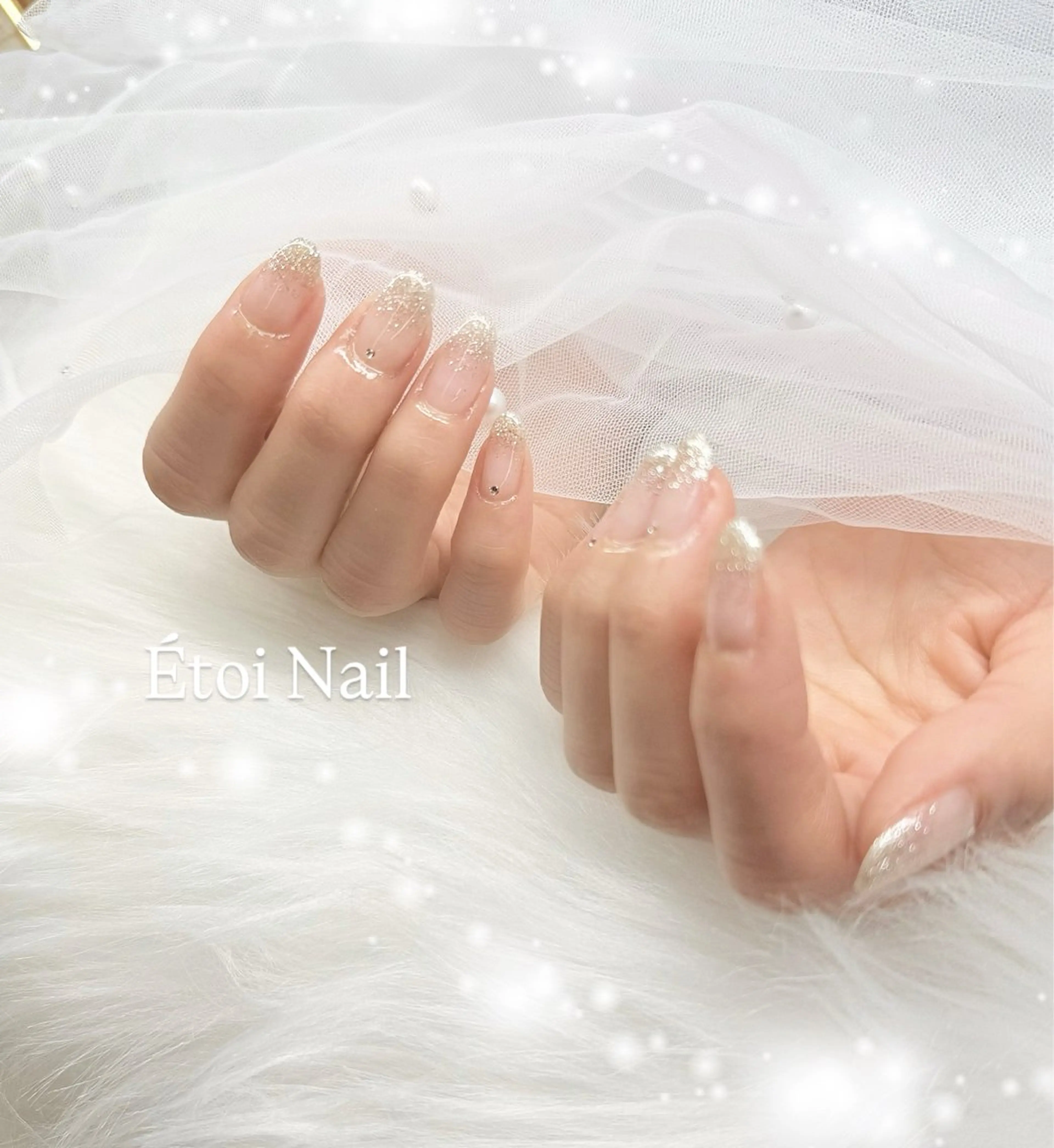 ネイル グラデーション ラメ(グリッター) ラメグラデーション Etoi Nail akaneのネイルデザイン