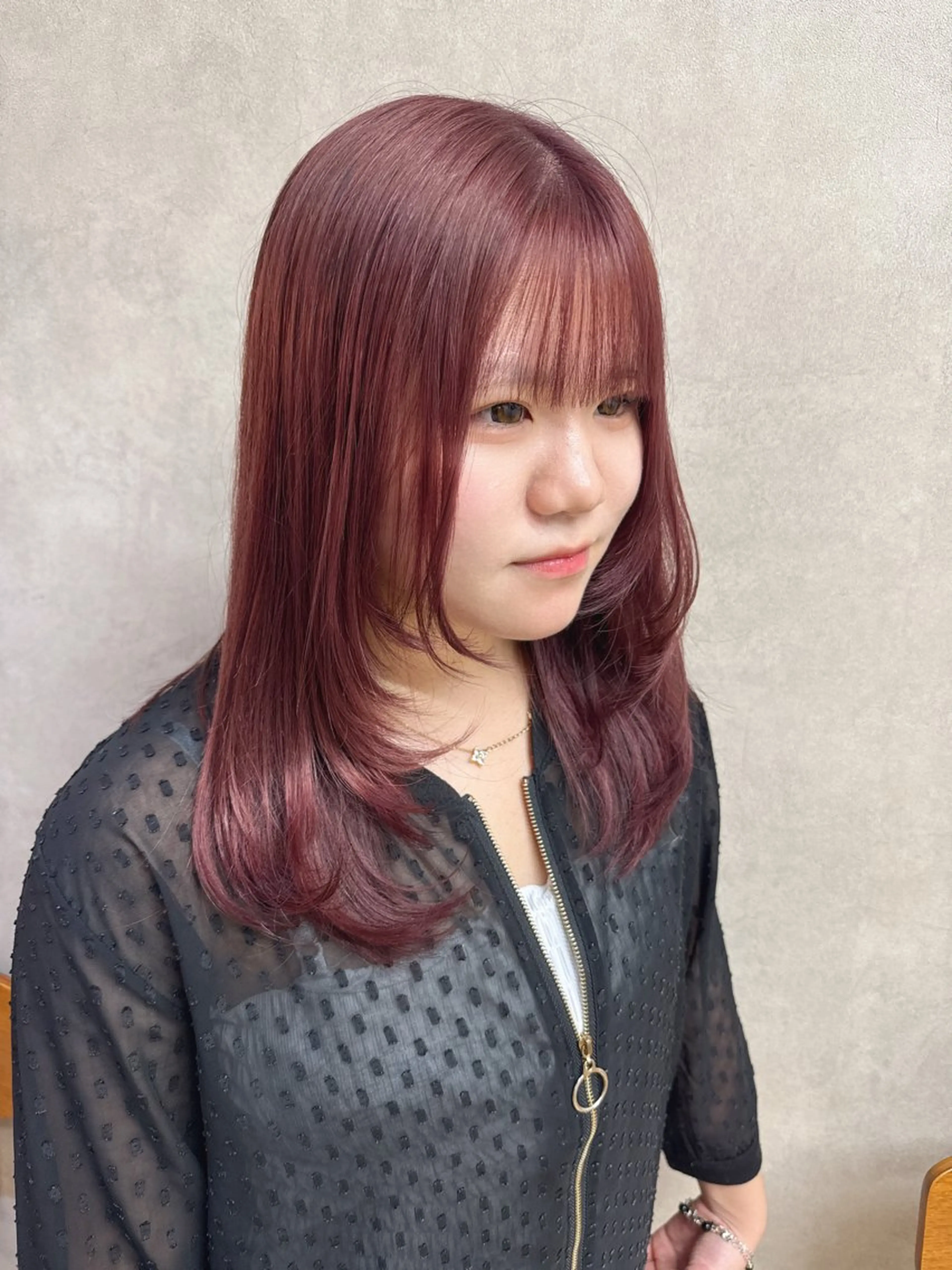 セミロング カット ヘアカラー 伶風/ボブ/ ヘーゼルベージュのヘアスタイル